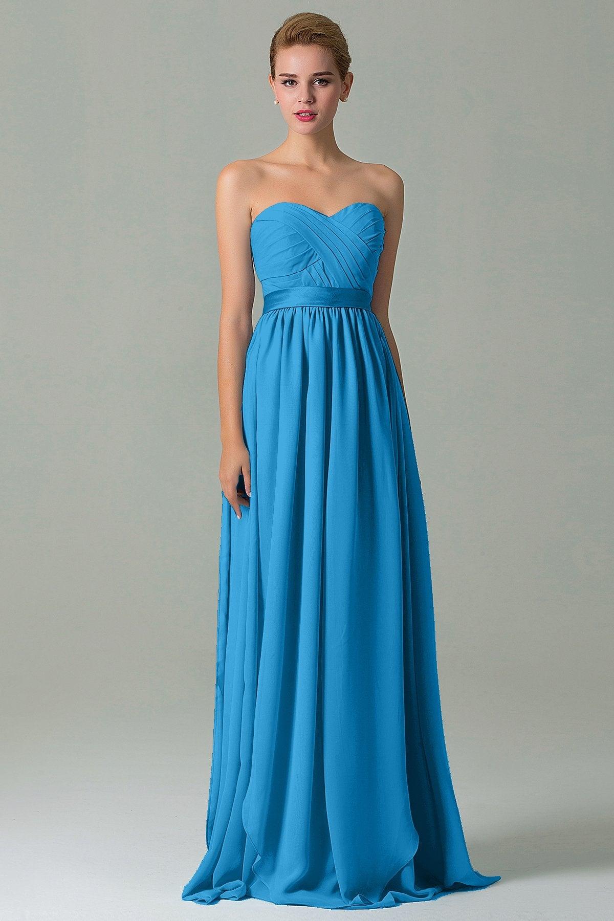 Sheath Floor Length Chiffon Bridesmaid Dress COZF140A1 - COCOMELODY