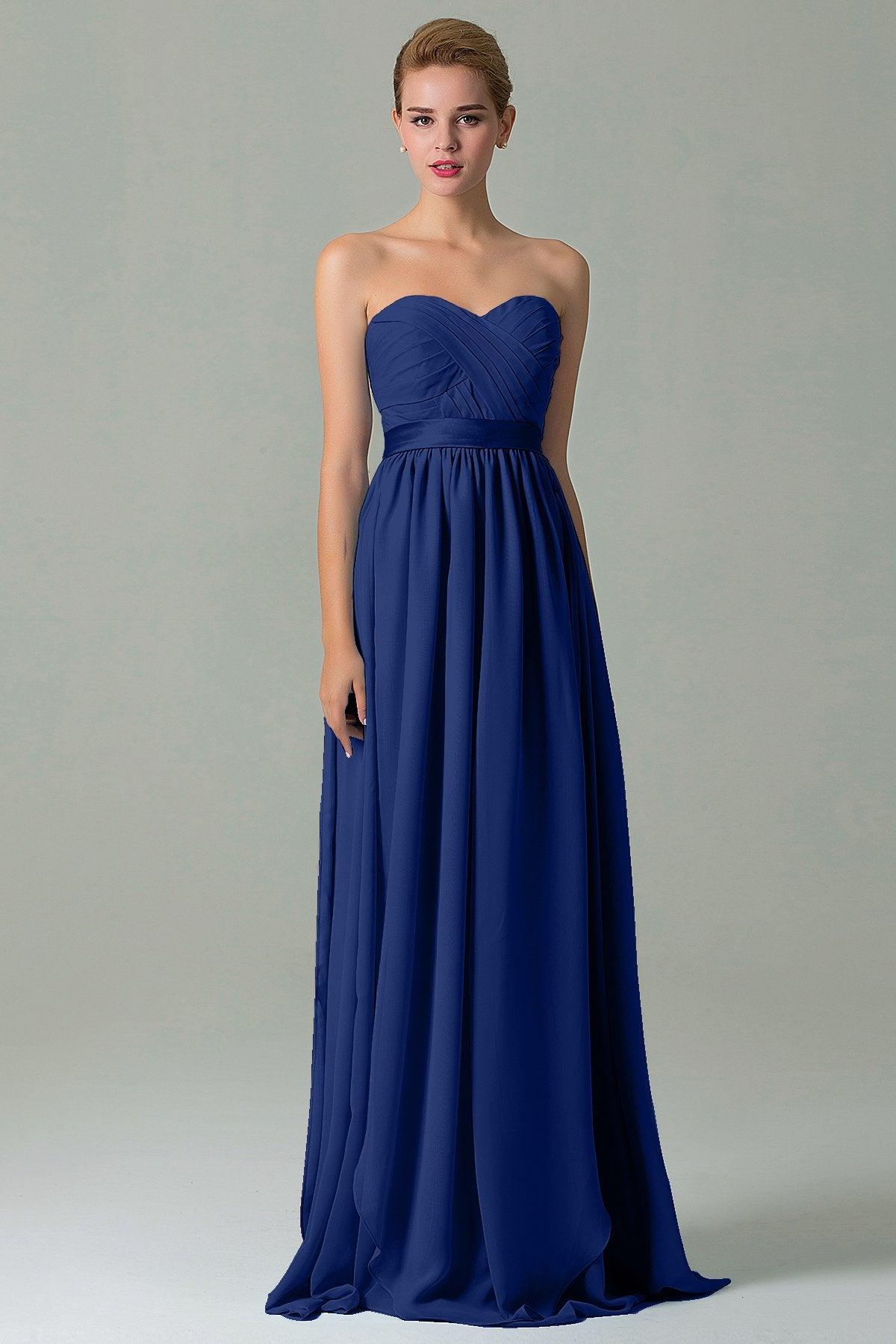 Sheath Floor Length Chiffon Bridesmaid Dress COZF140A1 - COCOMELODY
