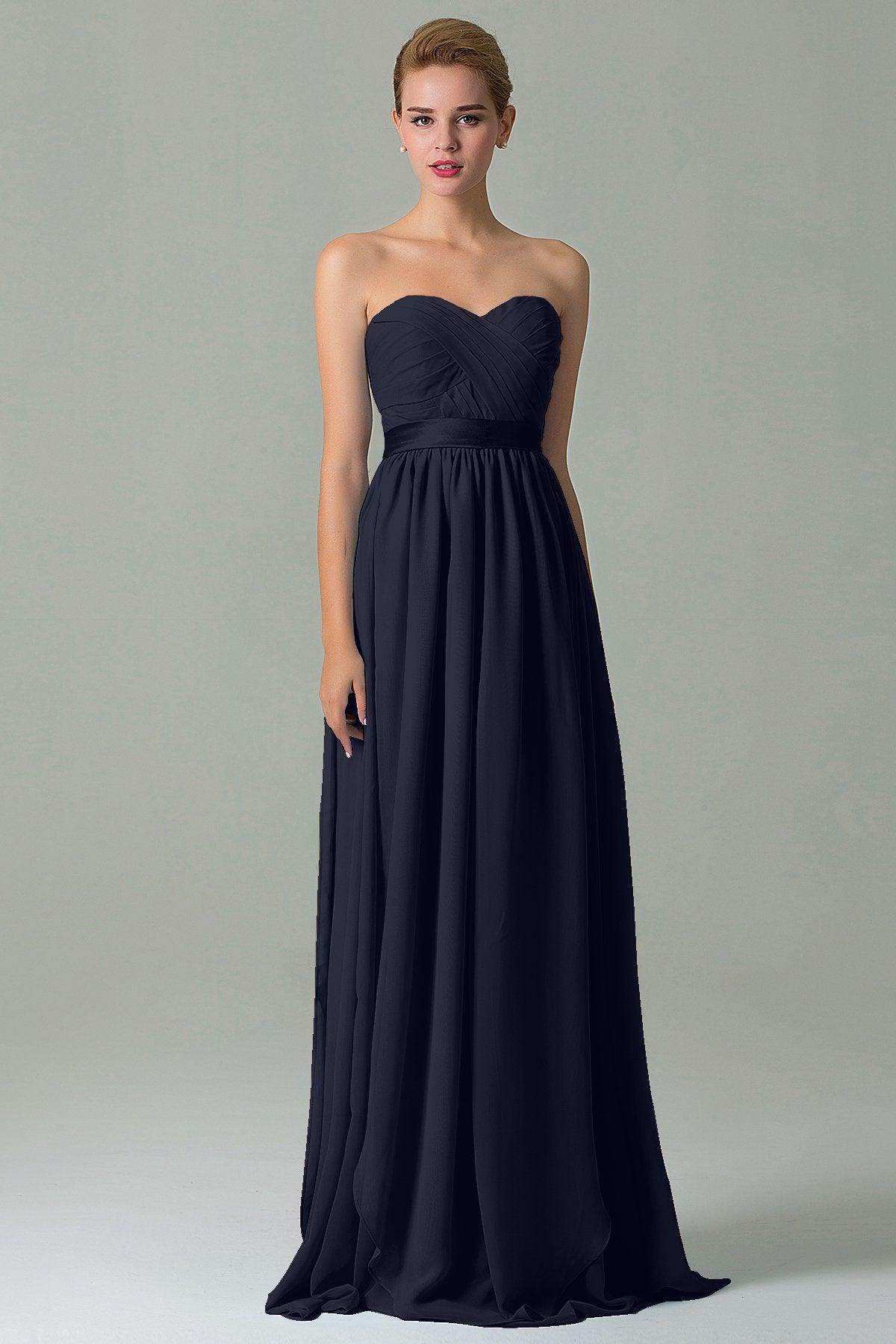 Sheath Floor Length Chiffon Bridesmaid Dress COZF140A1 - COCOMELODY