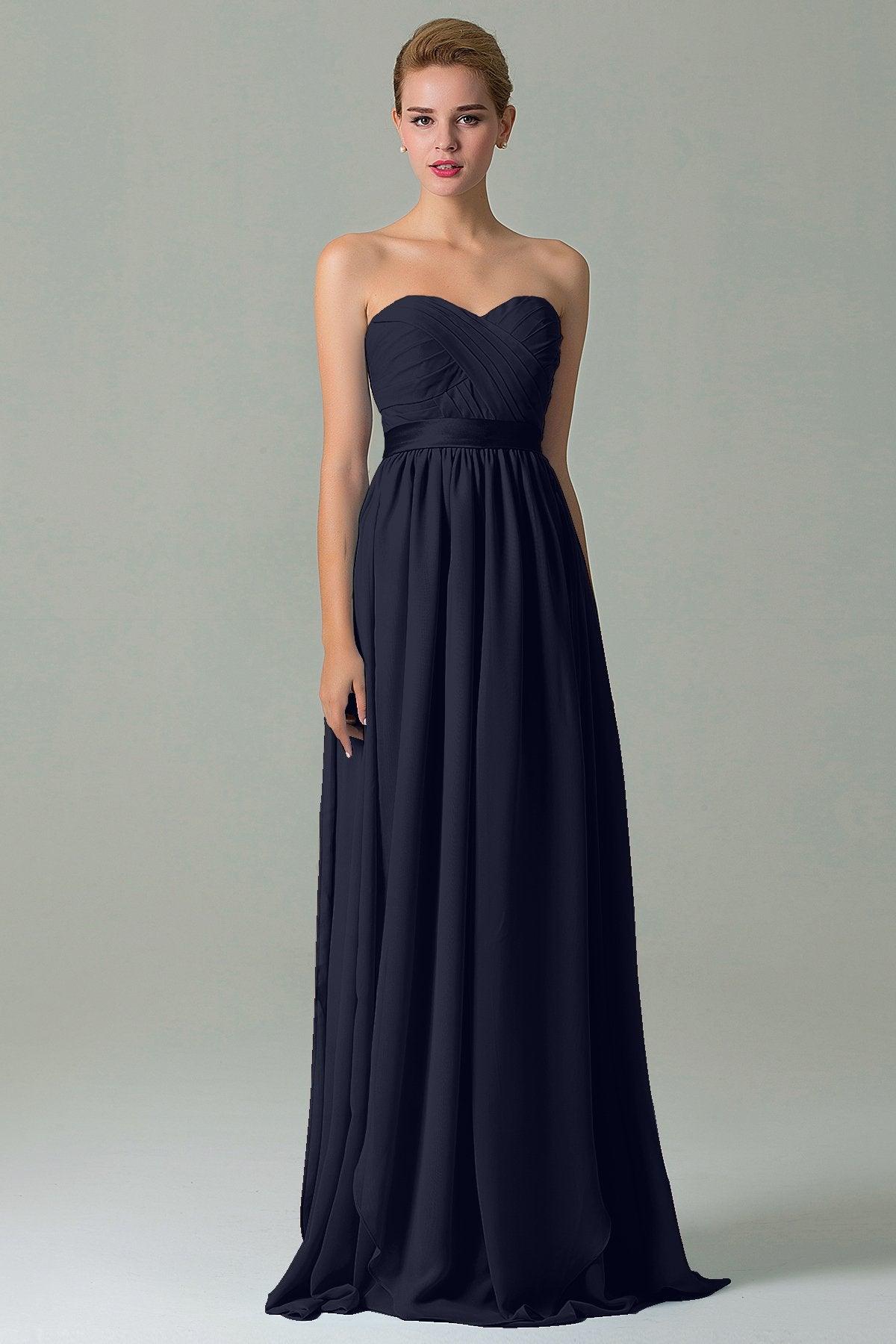 Sheath Floor Length Chiffon Bridesmaid Dress COZF140A1 - COCOMELODY