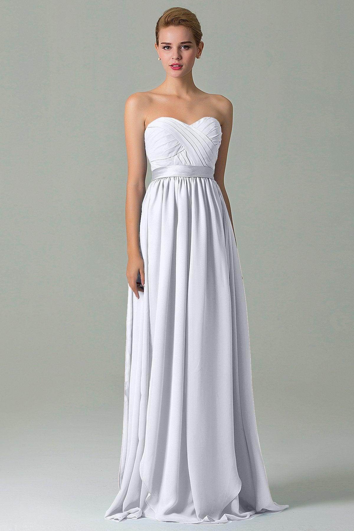 Sheath Floor Length Chiffon Bridesmaid Dress COZF140A1 - COCOMELODY
