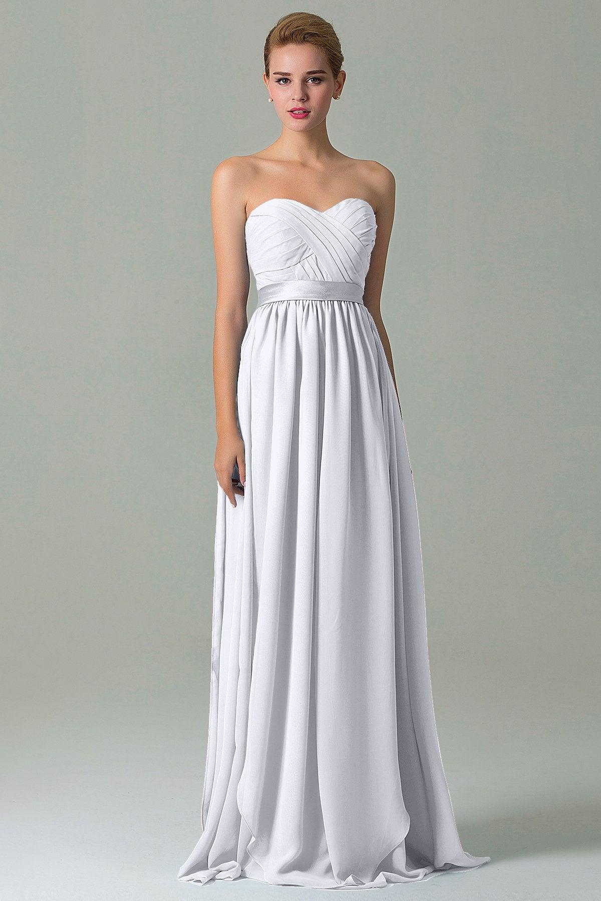 Sheath Floor Length Chiffon Bridesmaid Dress COZF140A1 - COCOMELODY