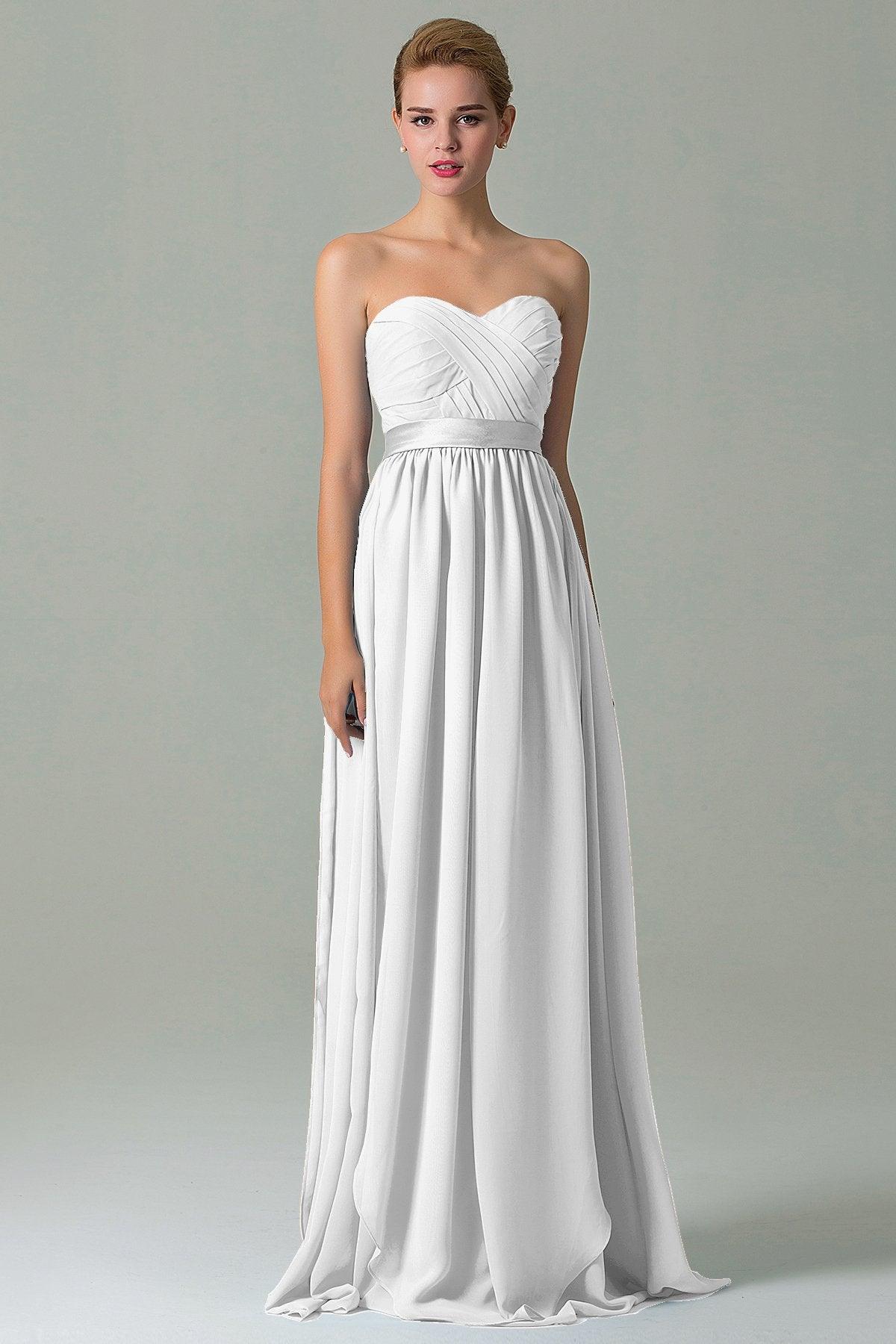 Sheath Floor Length Chiffon Bridesmaid Dress COZF140A1 - COCOMELODY