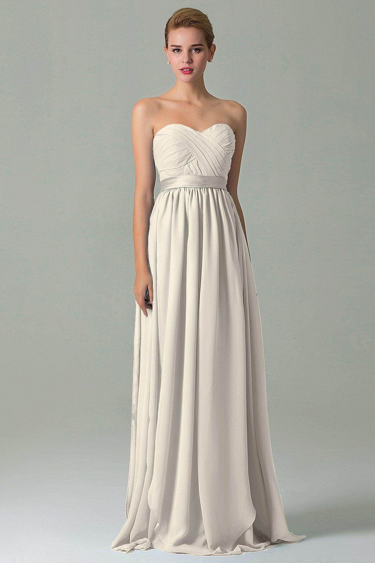 Sheath Floor Length Chiffon Bridesmaid Dress COZF140A1 - COCOMELODY