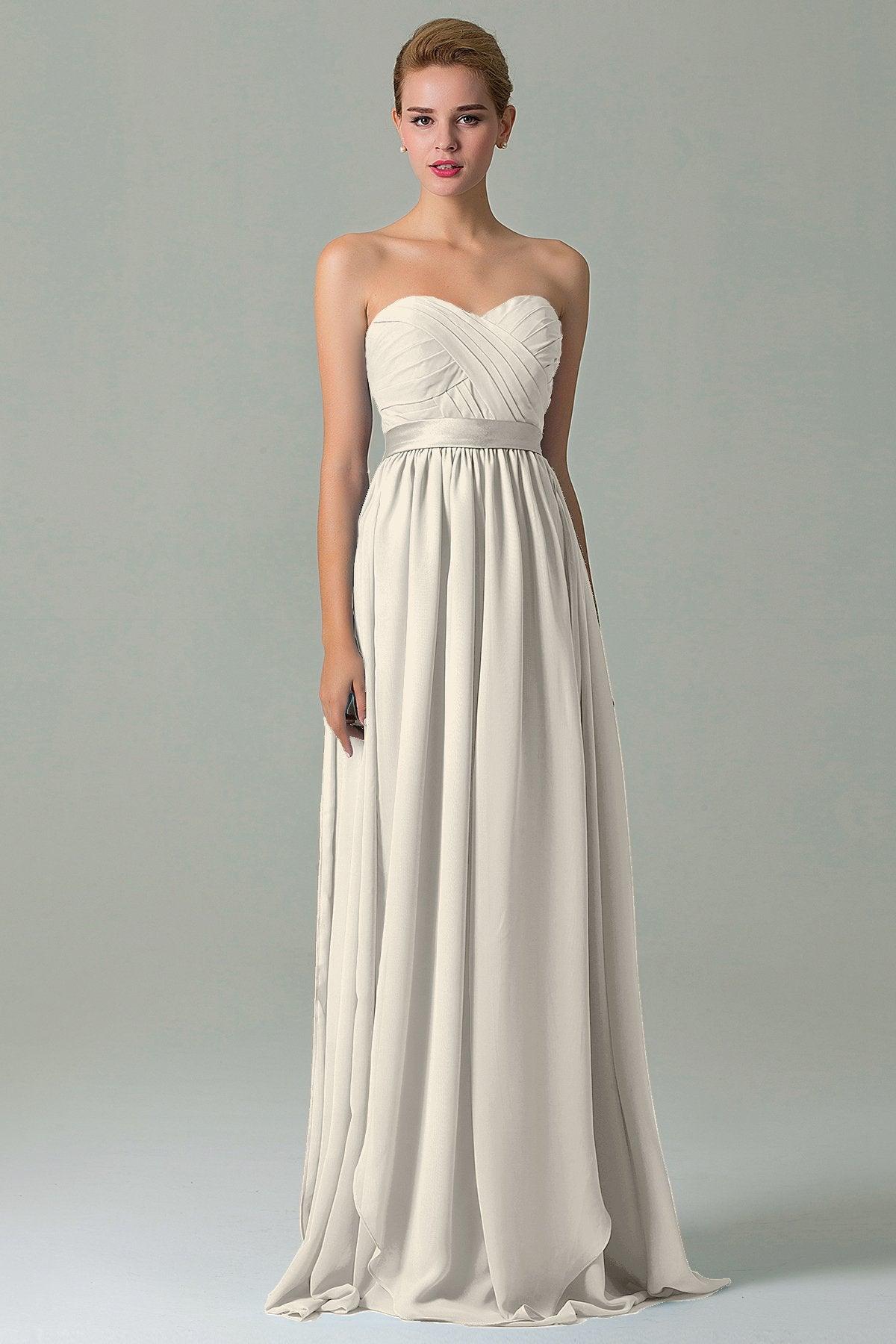 Sheath Floor Length Chiffon Bridesmaid Dress COZF140A1 - COCOMELODY
