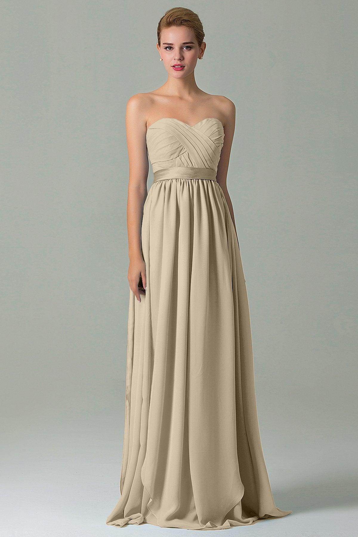 Sheath Floor Length Chiffon Bridesmaid Dress COZF140A1 - COCOMELODY