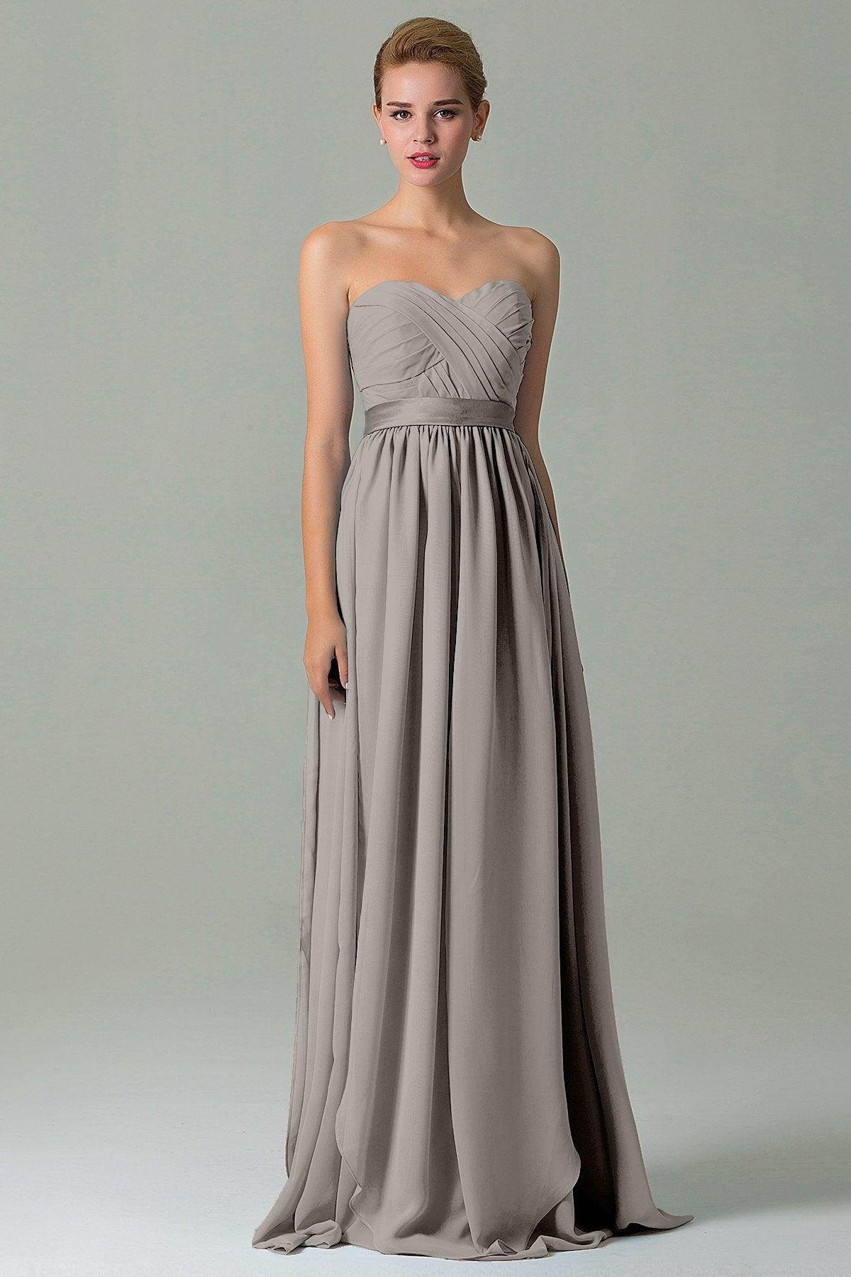 Sheath Floor Length Chiffon Bridesmaid Dress COZF140A1 - COCOMELODY