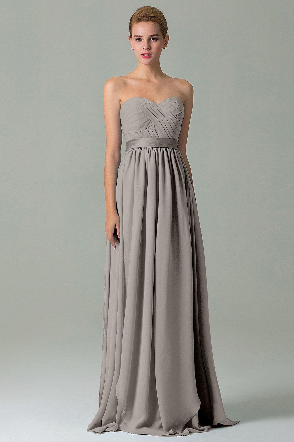 Sheath Floor Length Chiffon Bridesmaid Dress COZF140A1 - COCOMELODY
