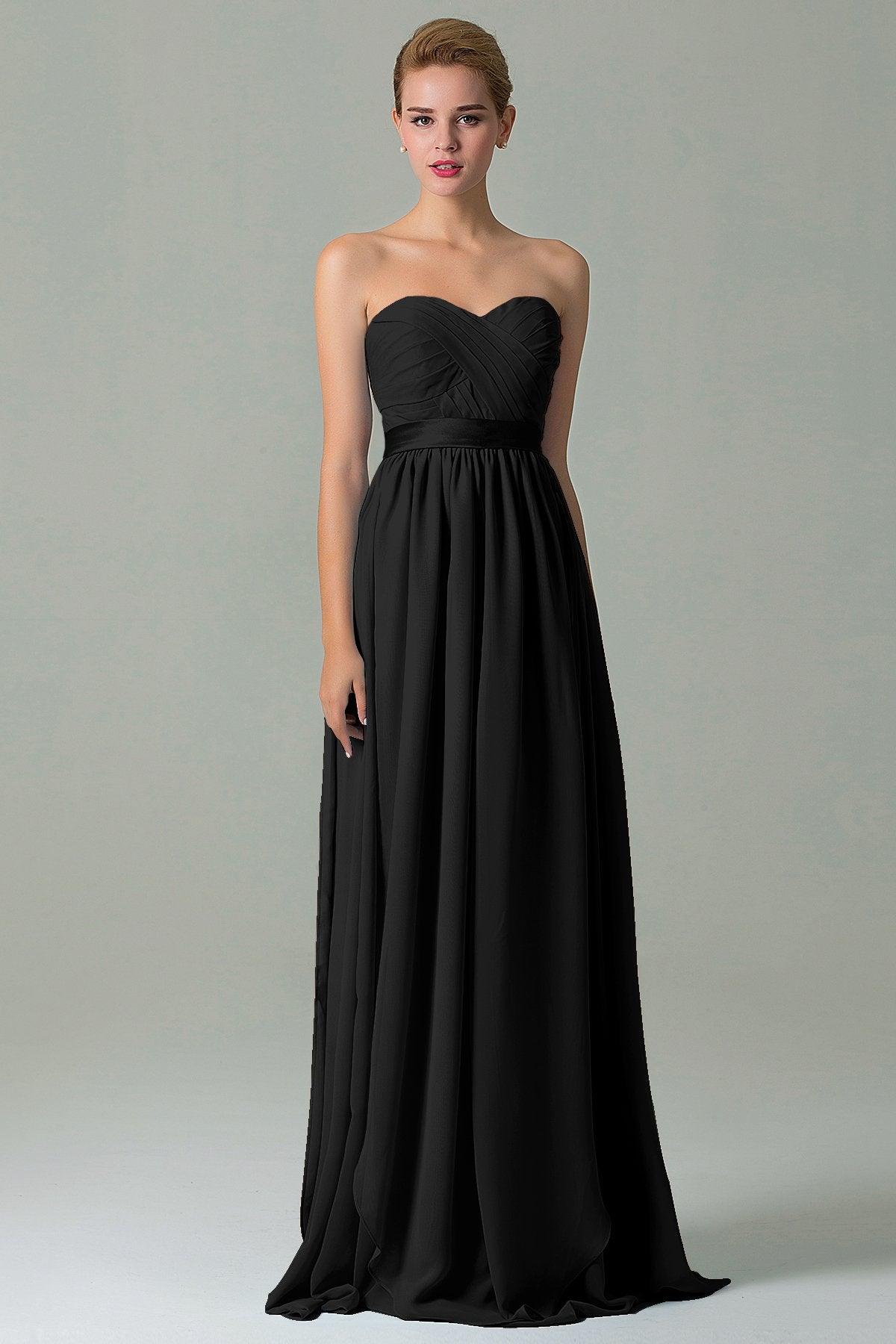Sheath Floor Length Chiffon Bridesmaid Dress COZF140A1 - COCOMELODY
