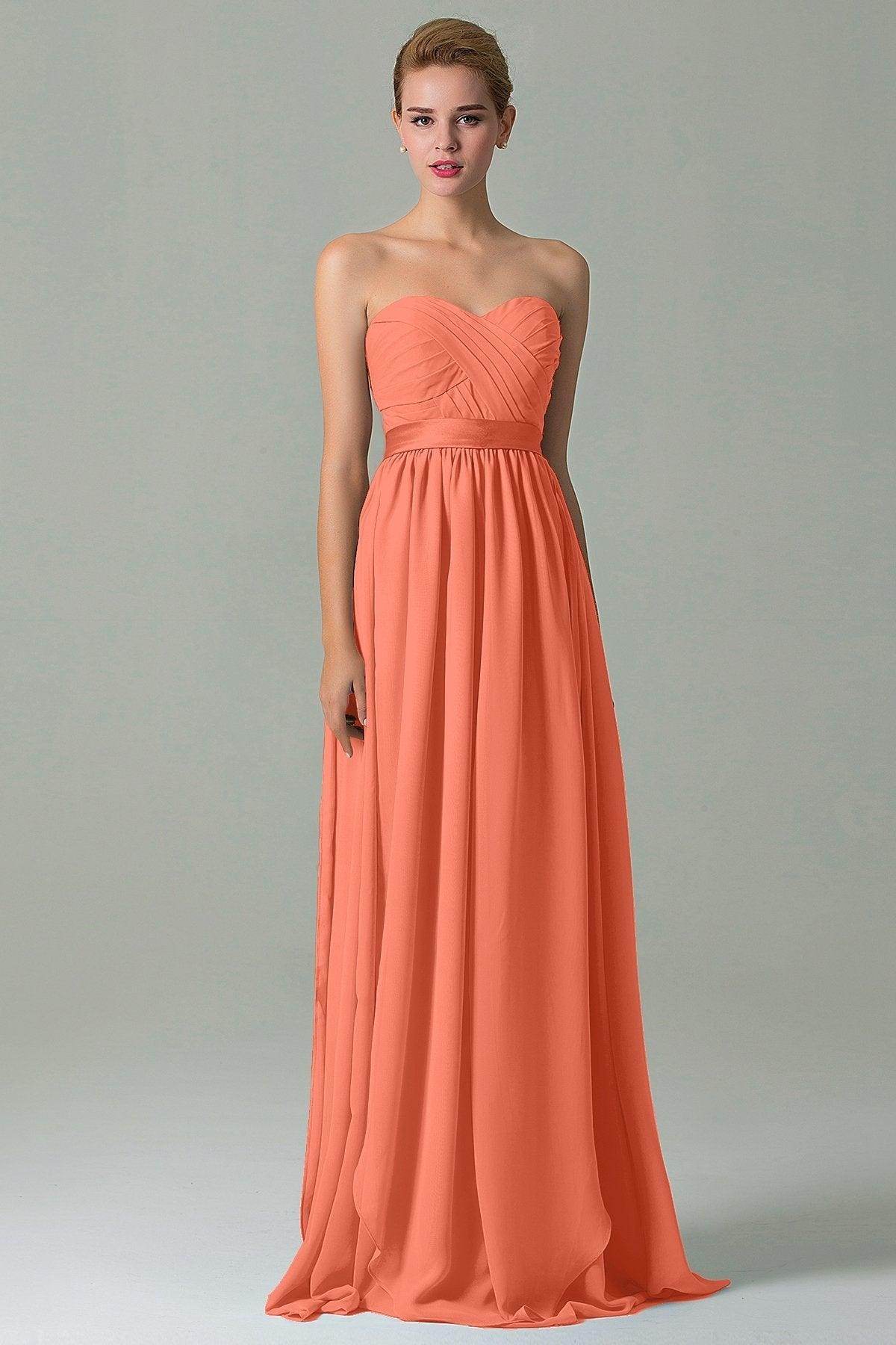 Sheath Floor Length Chiffon Bridesmaid Dress COZF140A1 - COCOMELODY