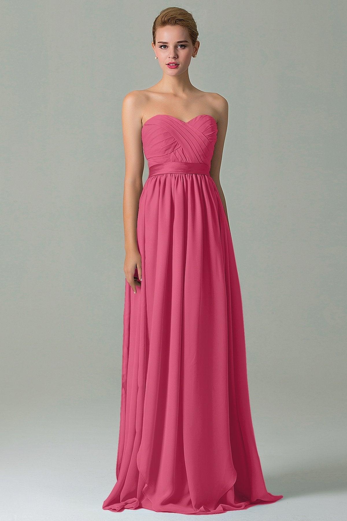 Sheath Floor Length Chiffon Bridesmaid Dress COZF140A1 - COCOMELODY