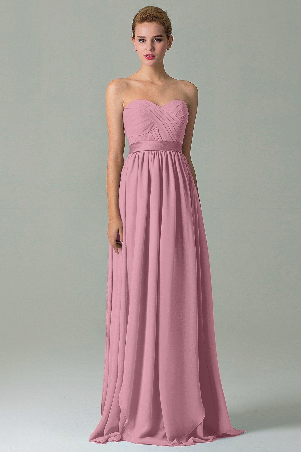 Sheath Floor Length Chiffon Bridesmaid Dress COZF140A1 - COCOMELODY