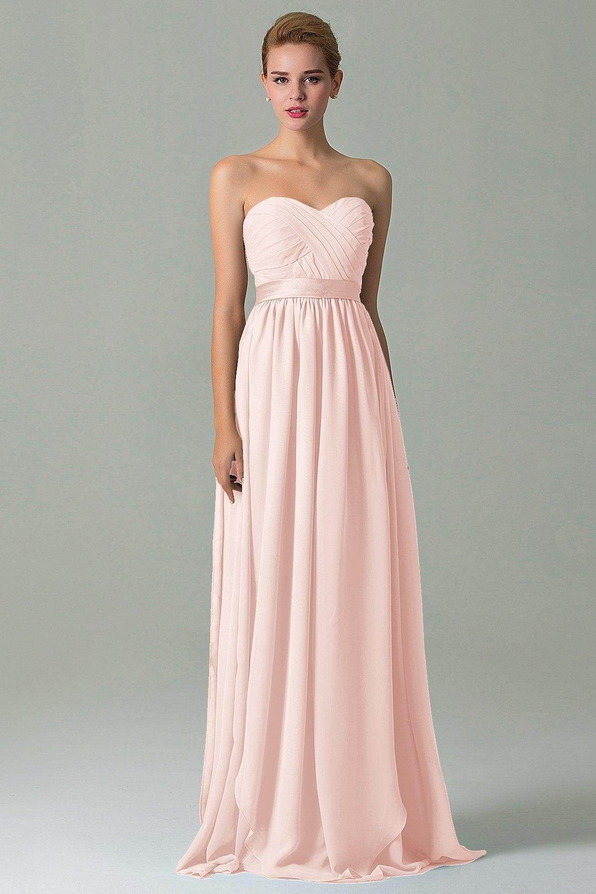 Sheath Floor Length Chiffon Bridesmaid Dress COZF140A1 - COCOMELODY