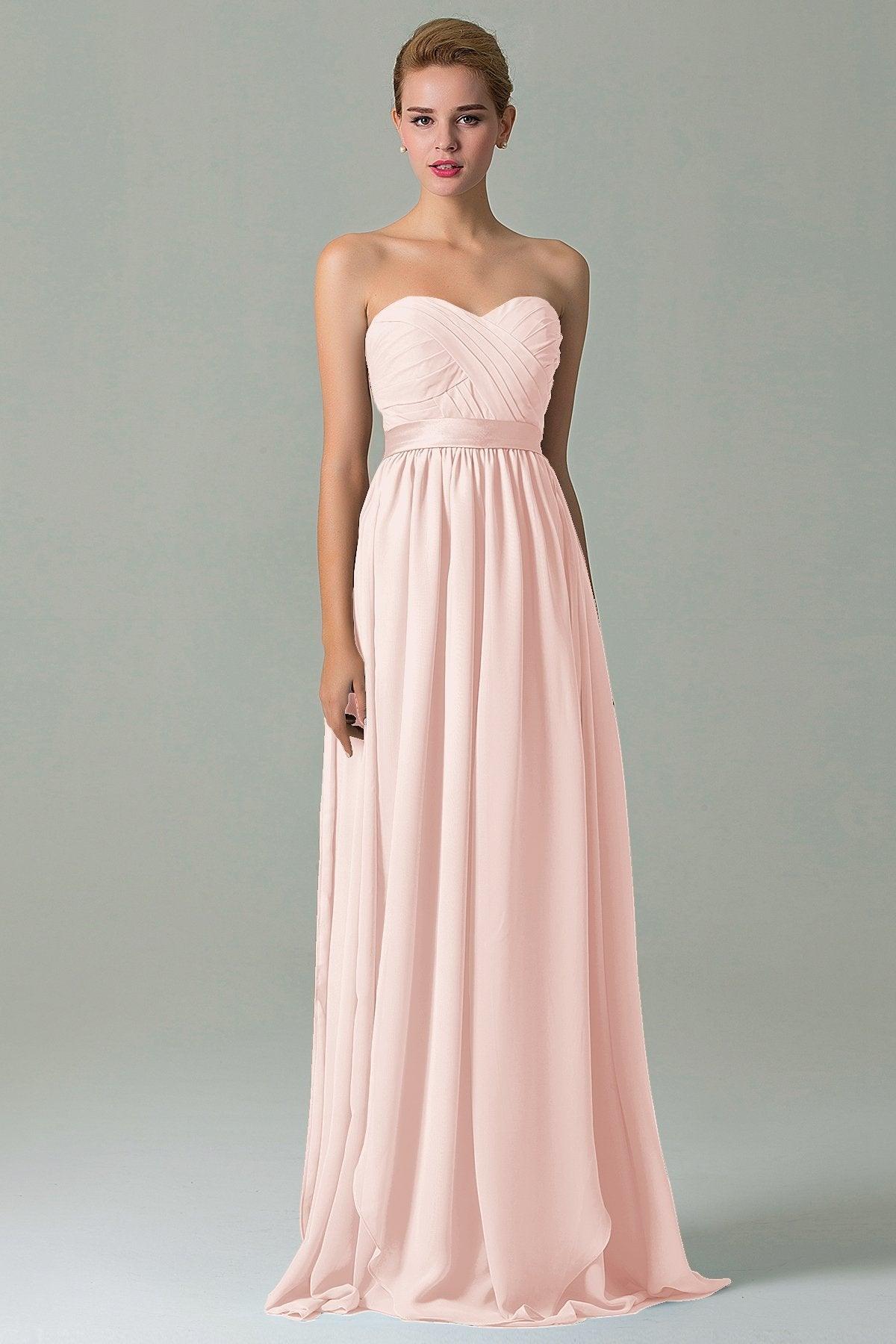 Sheath Floor Length Chiffon Bridesmaid Dress COZF140A1 - COCOMELODY