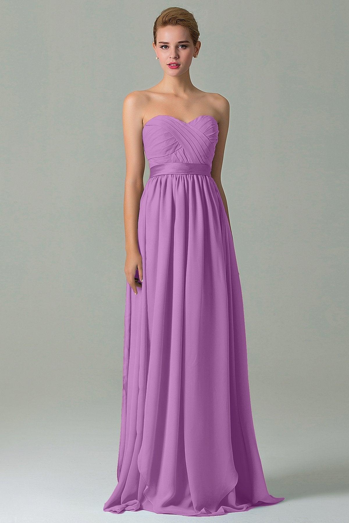 Sheath Floor Length Chiffon Bridesmaid Dress COZF140A1 - COCOMELODY