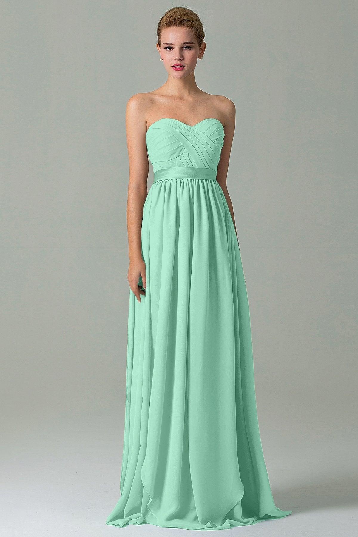 Sheath Floor Length Chiffon Bridesmaid Dress COZF140A1 - COCOMELODY