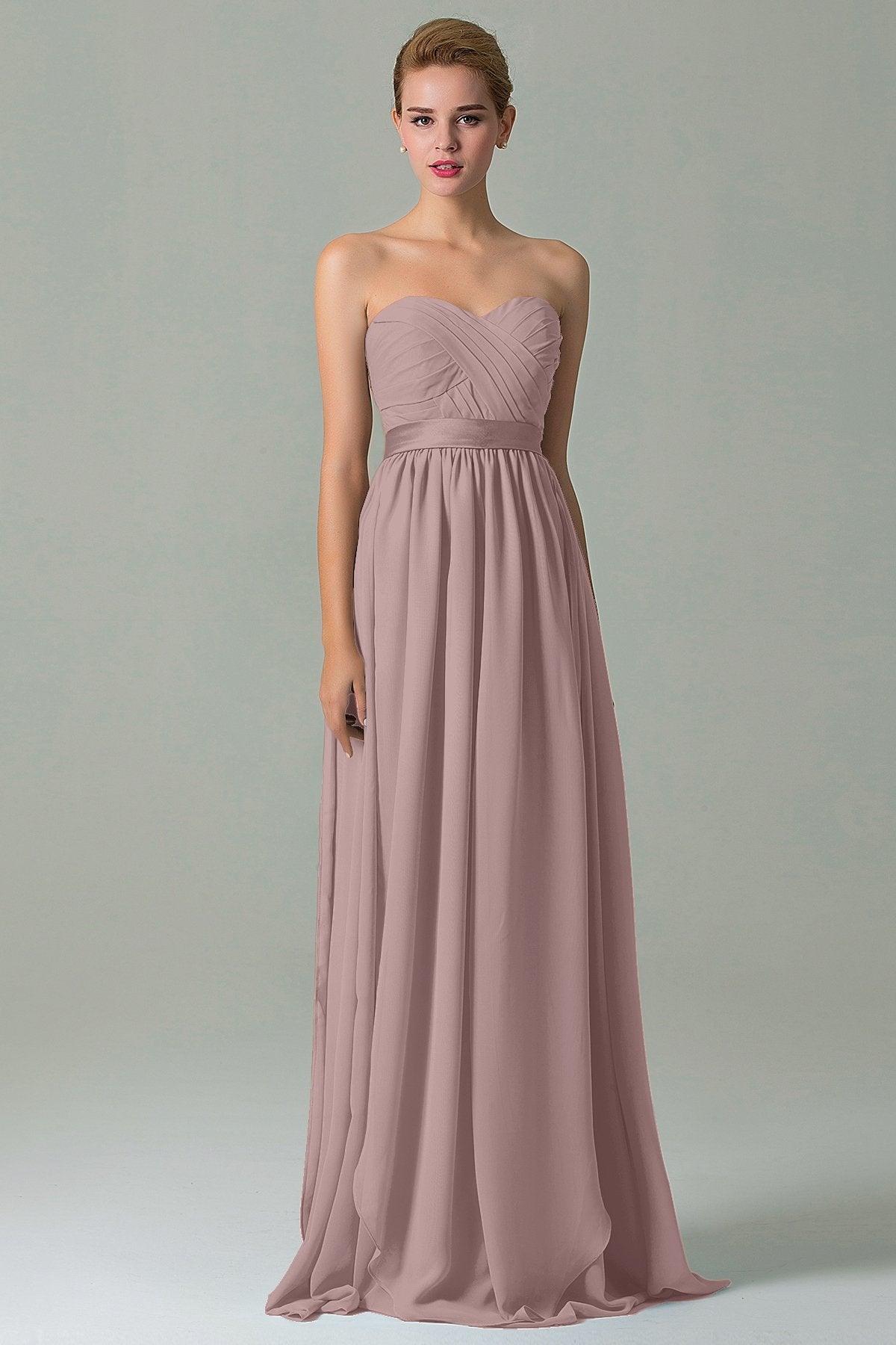 Sheath Floor Length Chiffon Bridesmaid Dress COZF140A1 - COCOMELODY