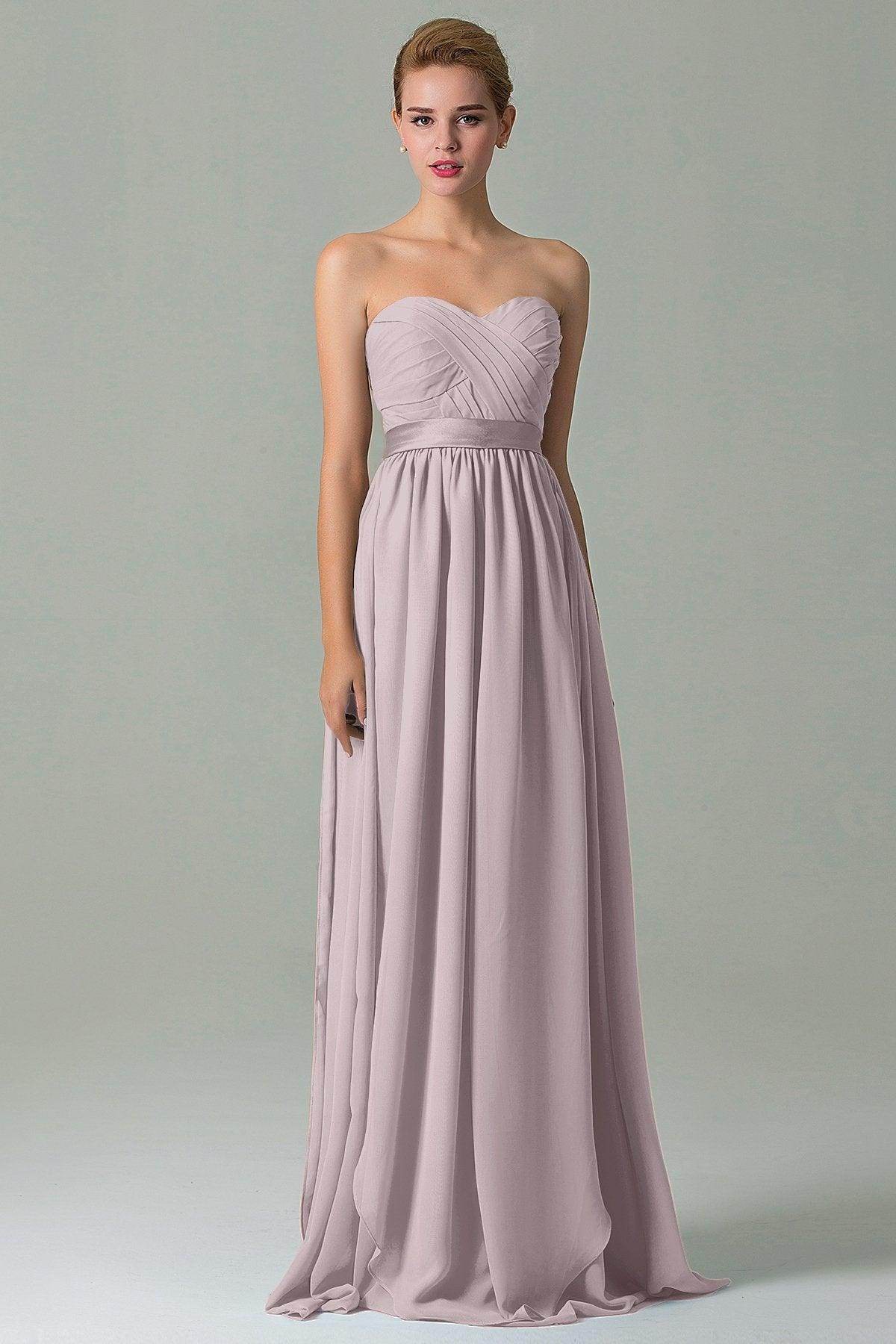 Sheath Floor Length Chiffon Bridesmaid Dress COZF140A1 - COCOMELODY