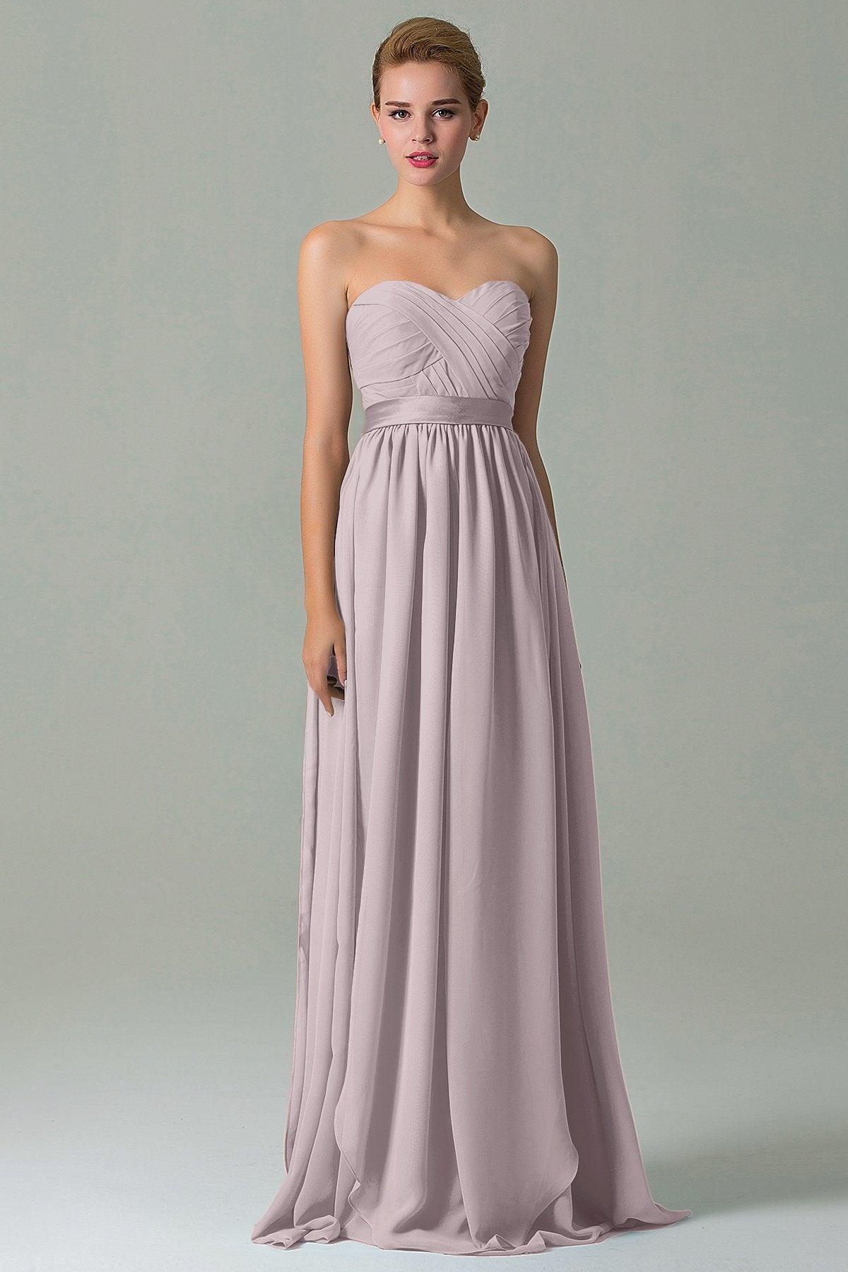 Sheath Floor Length Chiffon Bridesmaid Dress COZF140A1 - COCOMELODY