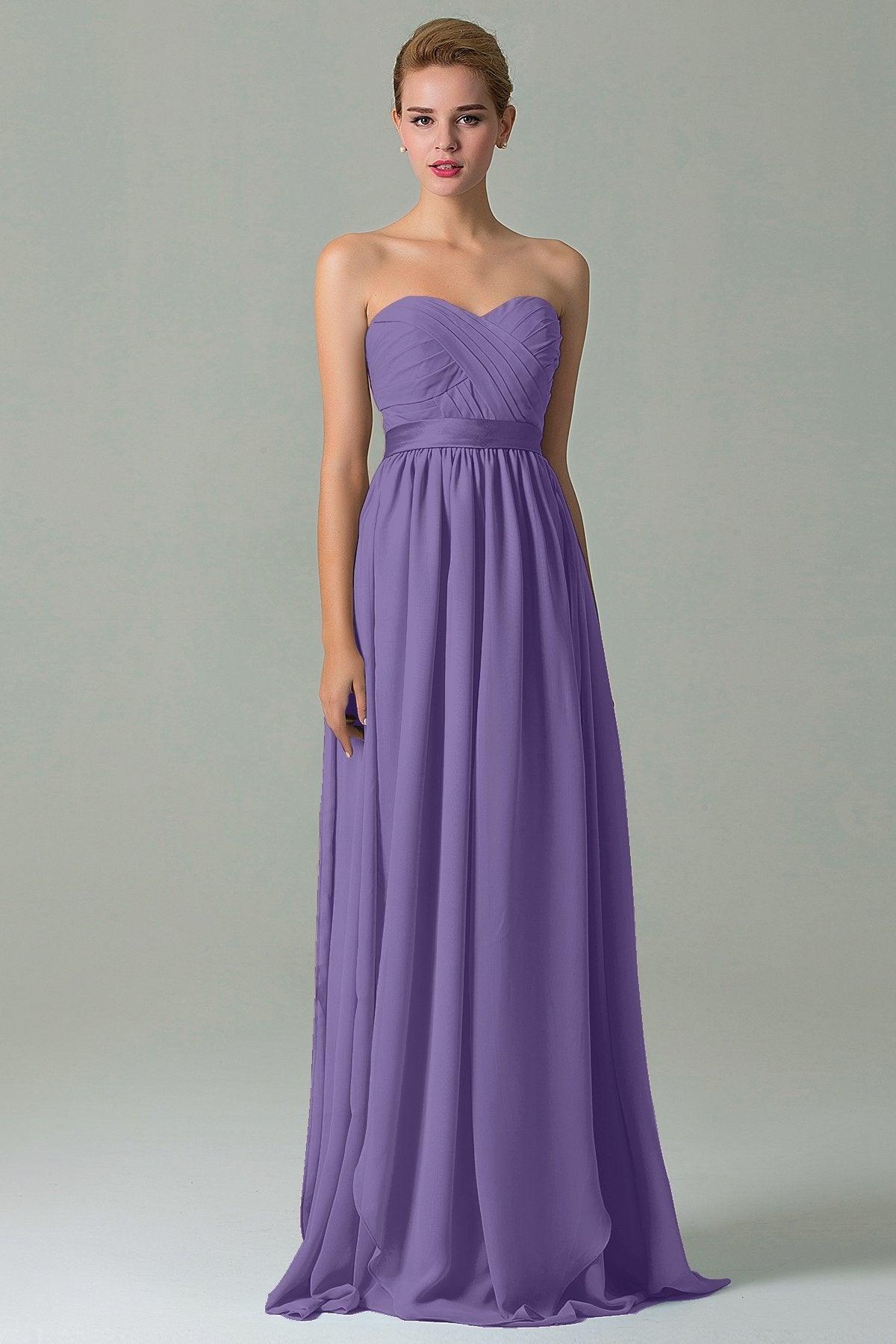 Sheath Floor Length Chiffon Bridesmaid Dress COZF140A1 - COCOMELODY