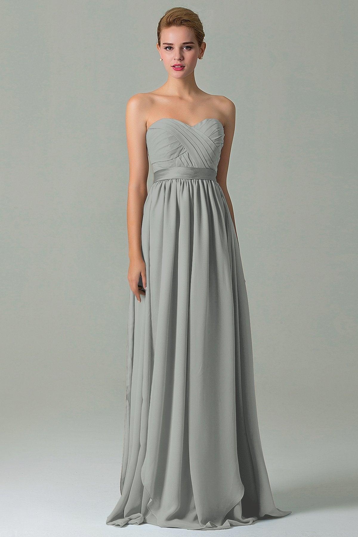 Sheath Floor Length Chiffon Bridesmaid Dress COZF140A1 - COCOMELODY