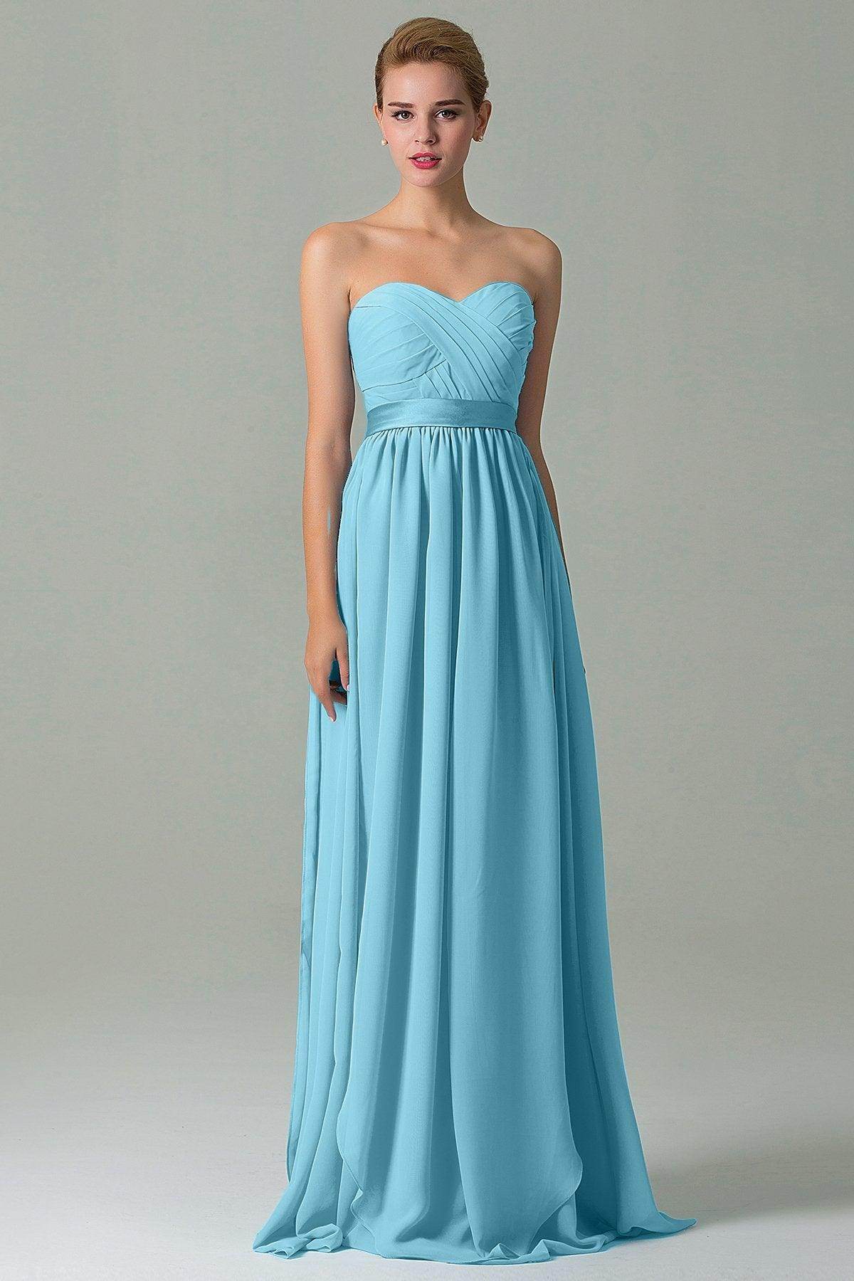 Sheath Floor Length Chiffon Bridesmaid Dress COZF140A1 - COCOMELODY