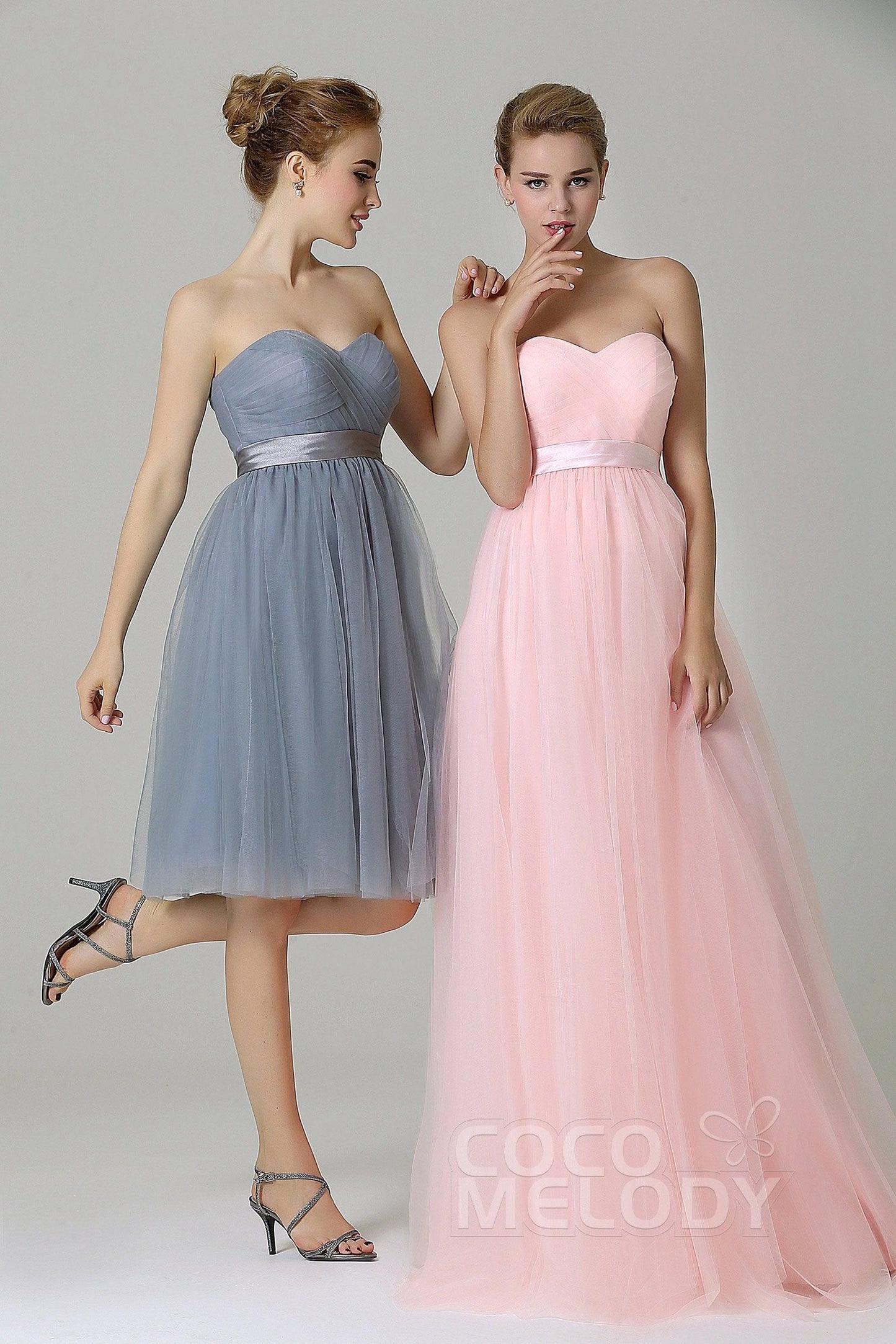 A-Line Knee Length Tulle Bridesmaid Dress COZM15016