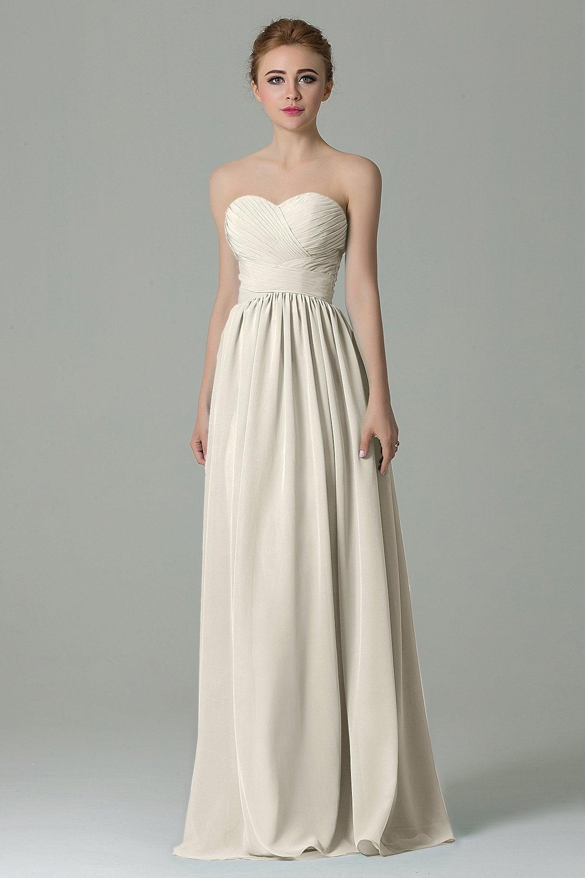 Sheath Floor Length Chiffon Bridesmaid Dress COZF1500C - COCOMELODY