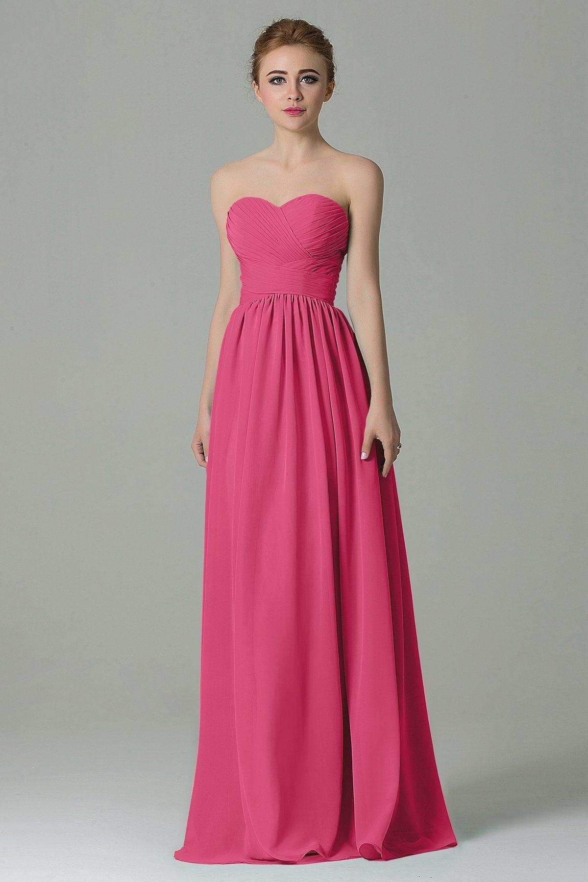 Sheath Floor Length Chiffon Bridesmaid Dress COZF1500C - COCOMELODY