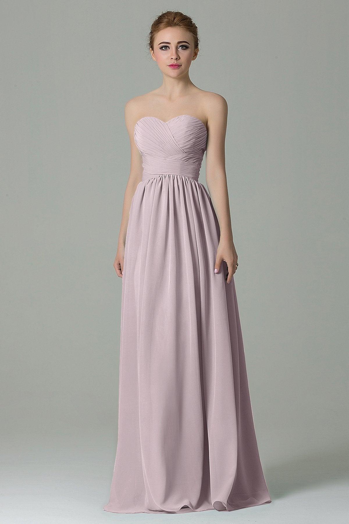 Sheath Floor Length Chiffon Bridesmaid Dress COZF1500C - COCOMELODY