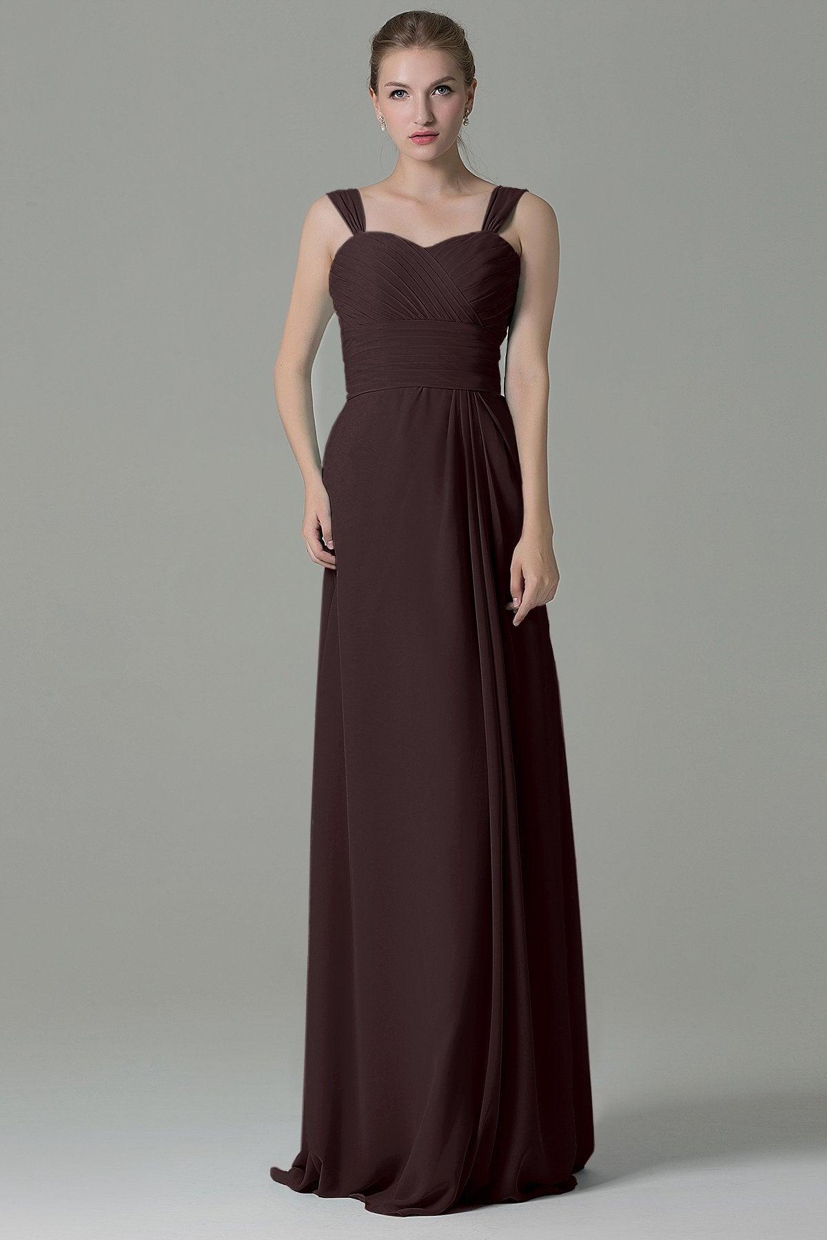 Sheath Floor Length Chiffon Bridesmaid Dress COZF1500D - COCOMELODY