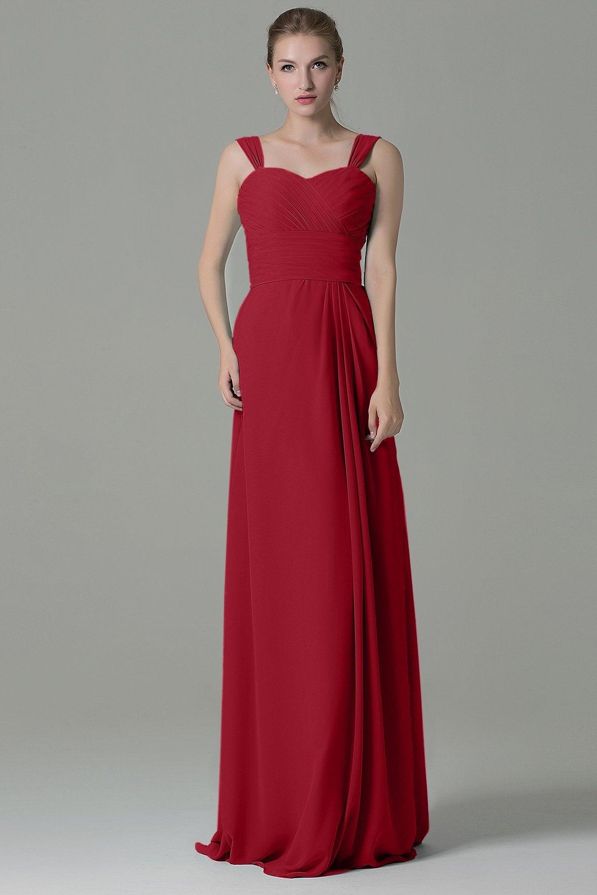 Sheath Floor Length Chiffon Bridesmaid Dress COZF1500D - COCOMELODY