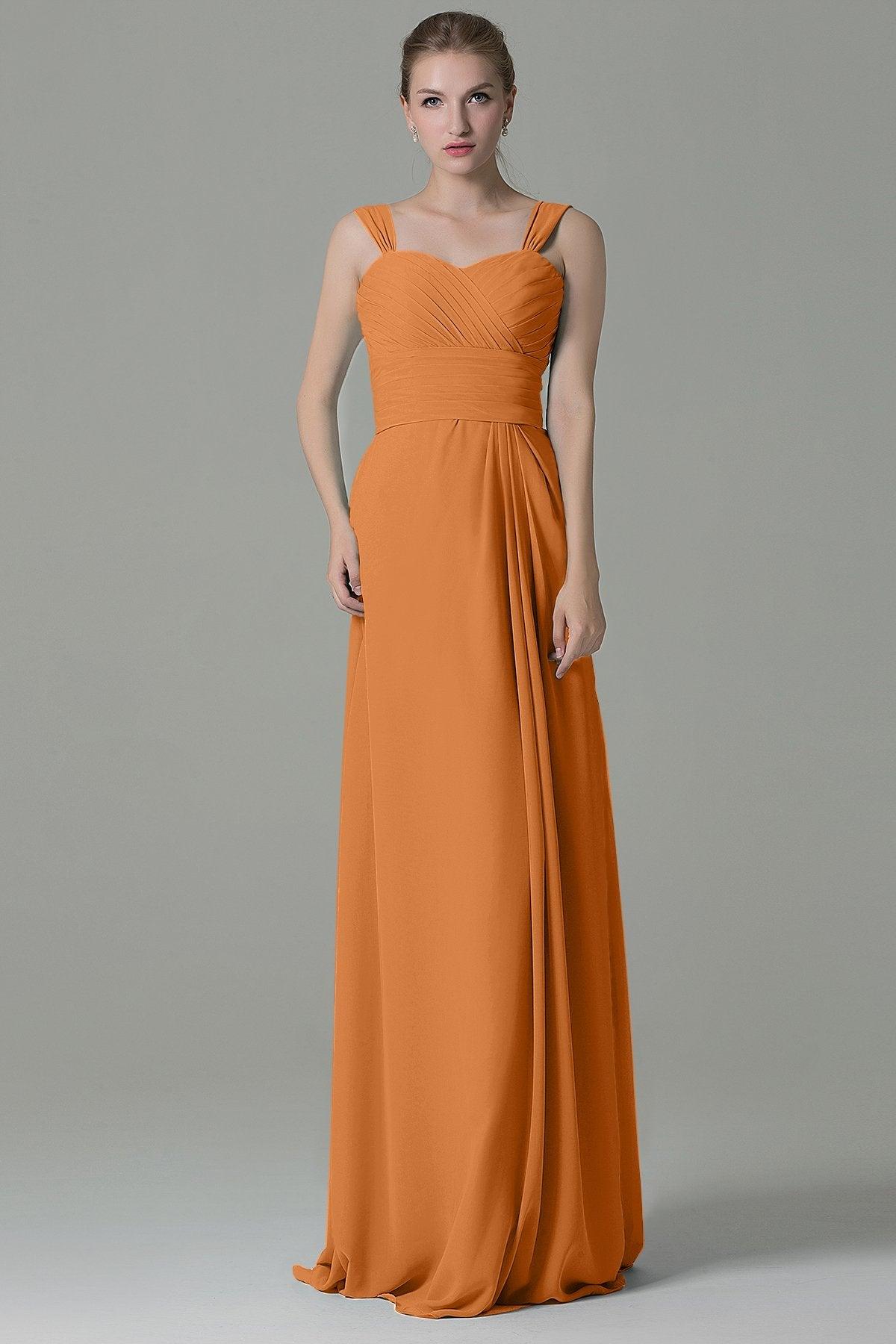 Sheath Floor Length Chiffon Bridesmaid Dress COZF1500D - COCOMELODY