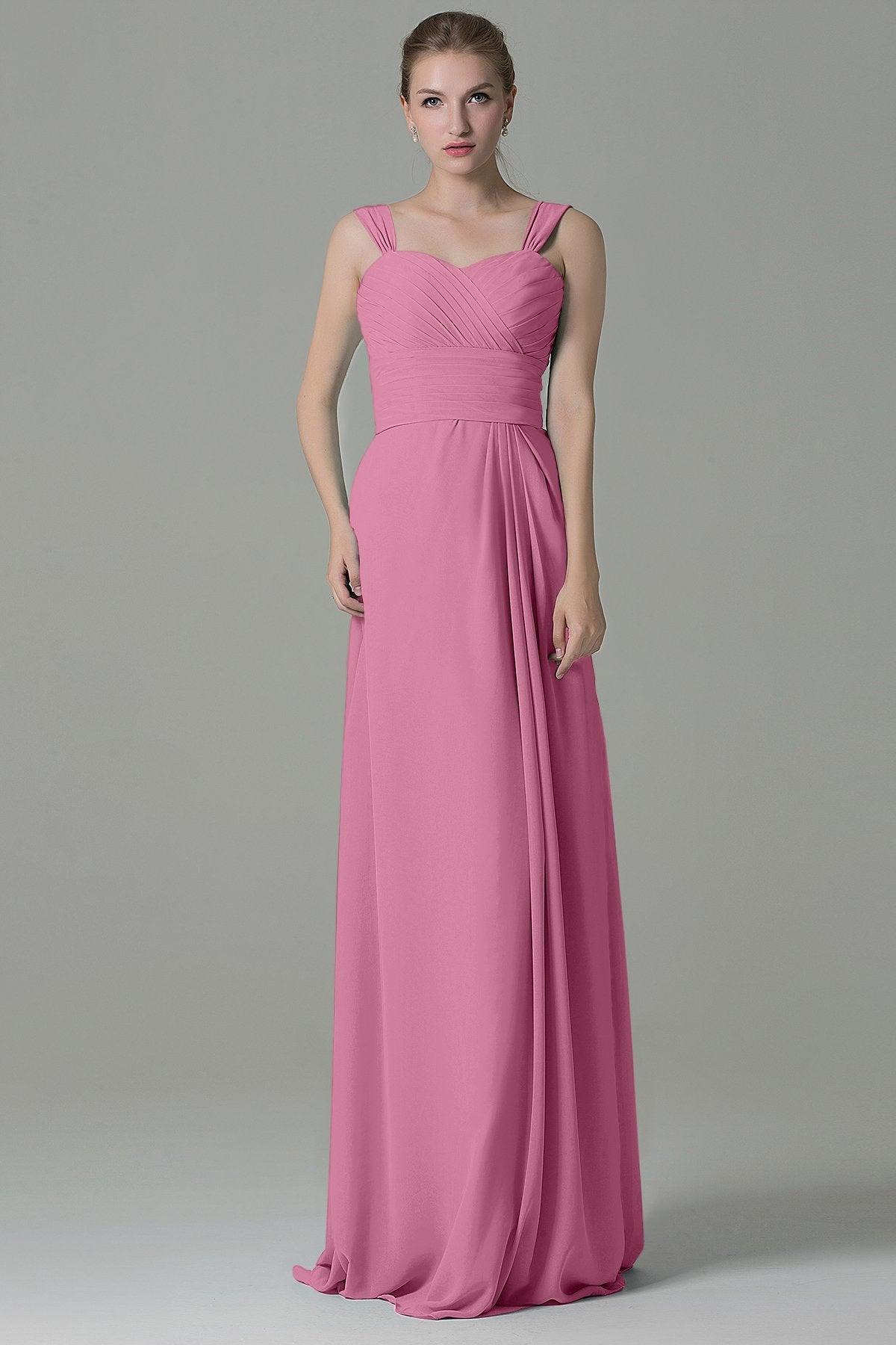 Sheath Floor Length Chiffon Bridesmaid Dress COZF1500D - COCOMELODY
