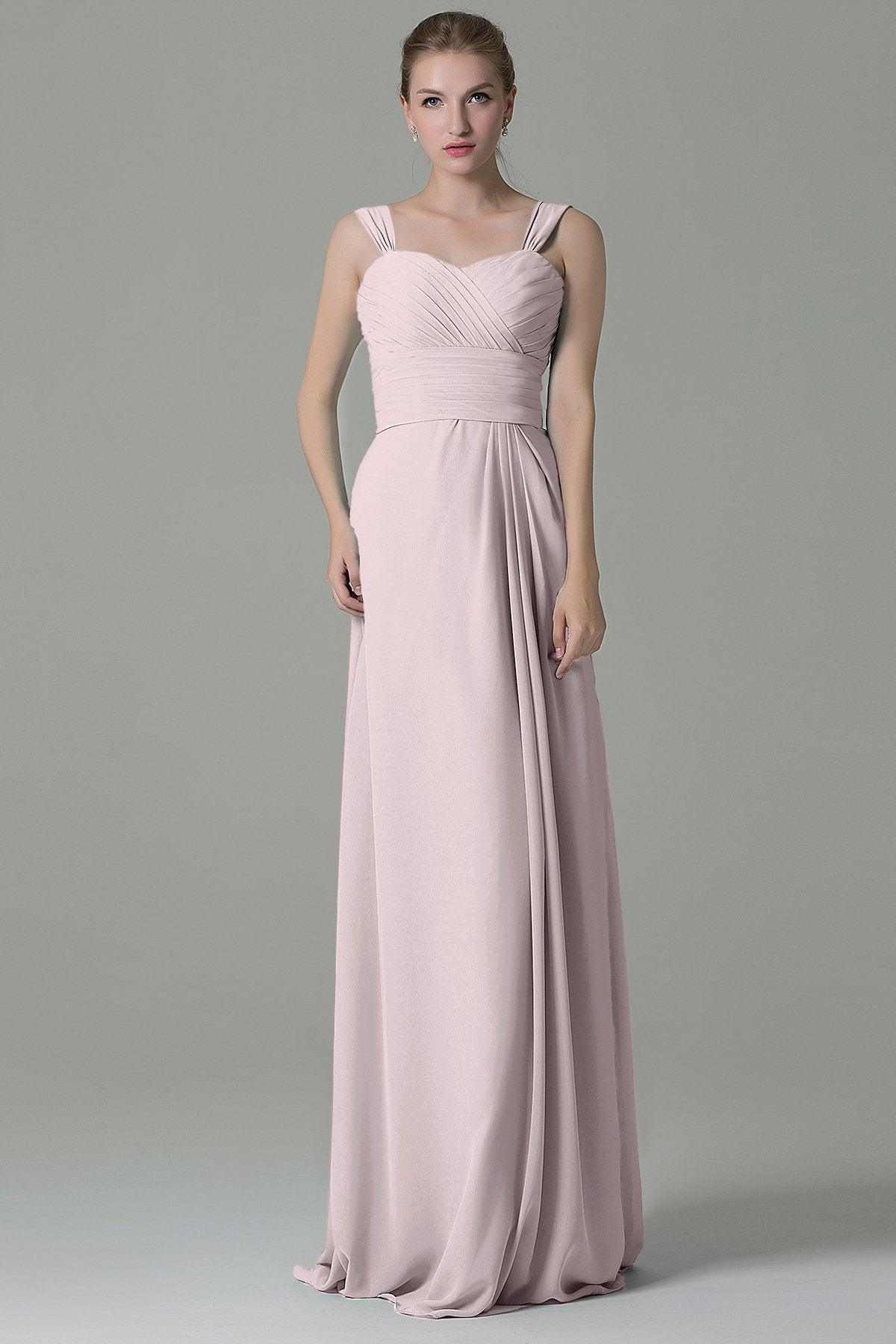 Sheath Floor Length Chiffon Bridesmaid Dress COZF1500D - COCOMELODY