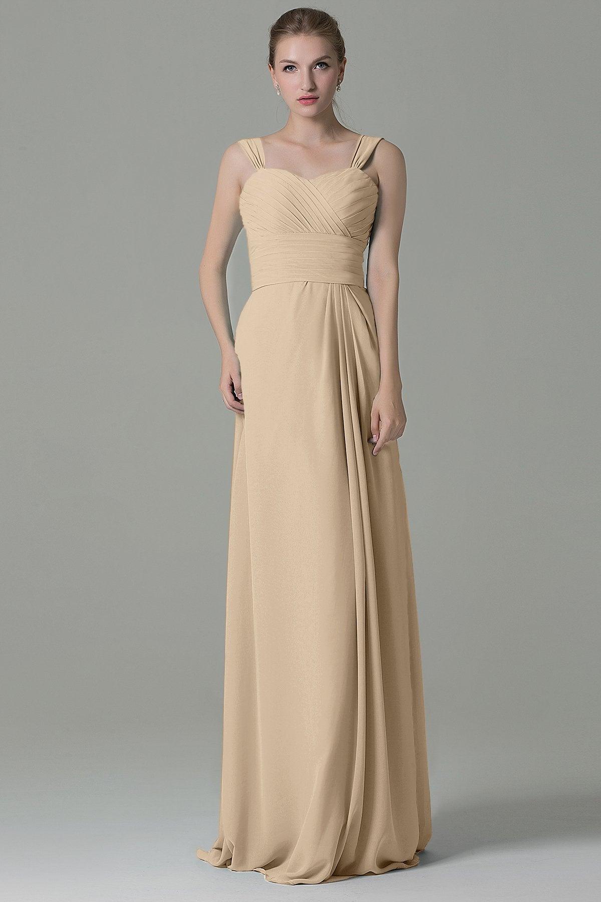 Sheath Floor Length Chiffon Bridesmaid Dress COZF1500D - COCOMELODY