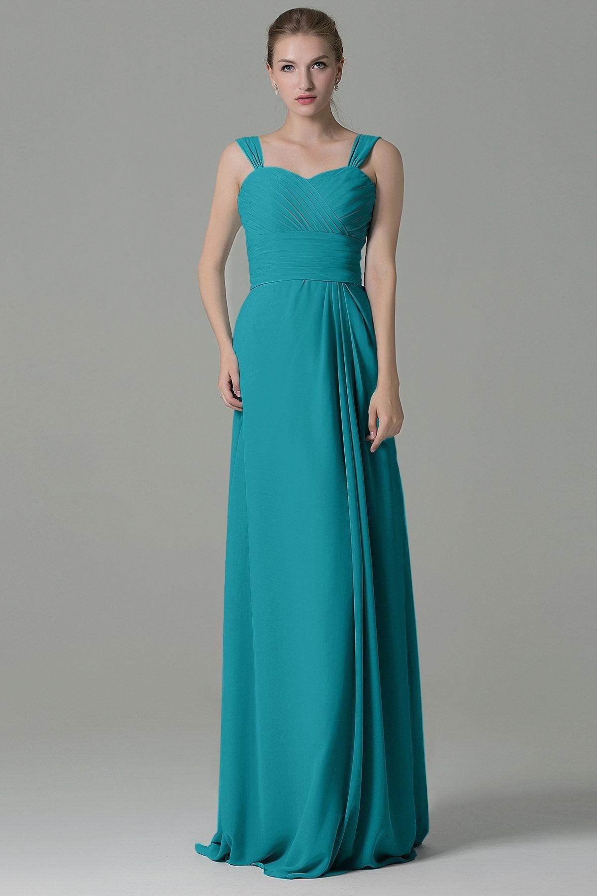 Sheath Floor Length Chiffon Bridesmaid Dress COZF1500D - COCOMELODY