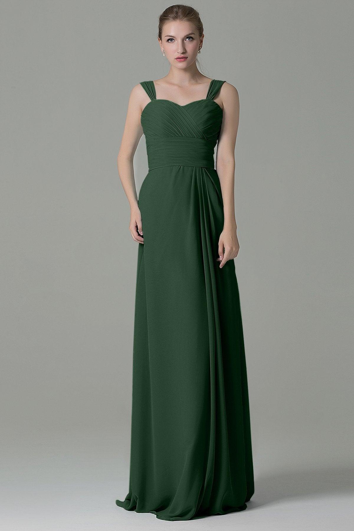 Sheath Floor Length Chiffon Bridesmaid Dress COZF1500D - COCOMELODY