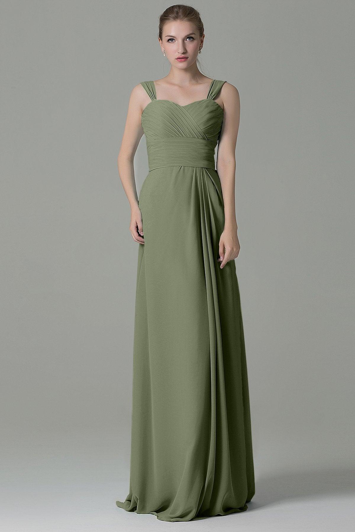 Sheath Floor Length Chiffon Bridesmaid Dress COZF1500D - COCOMELODY