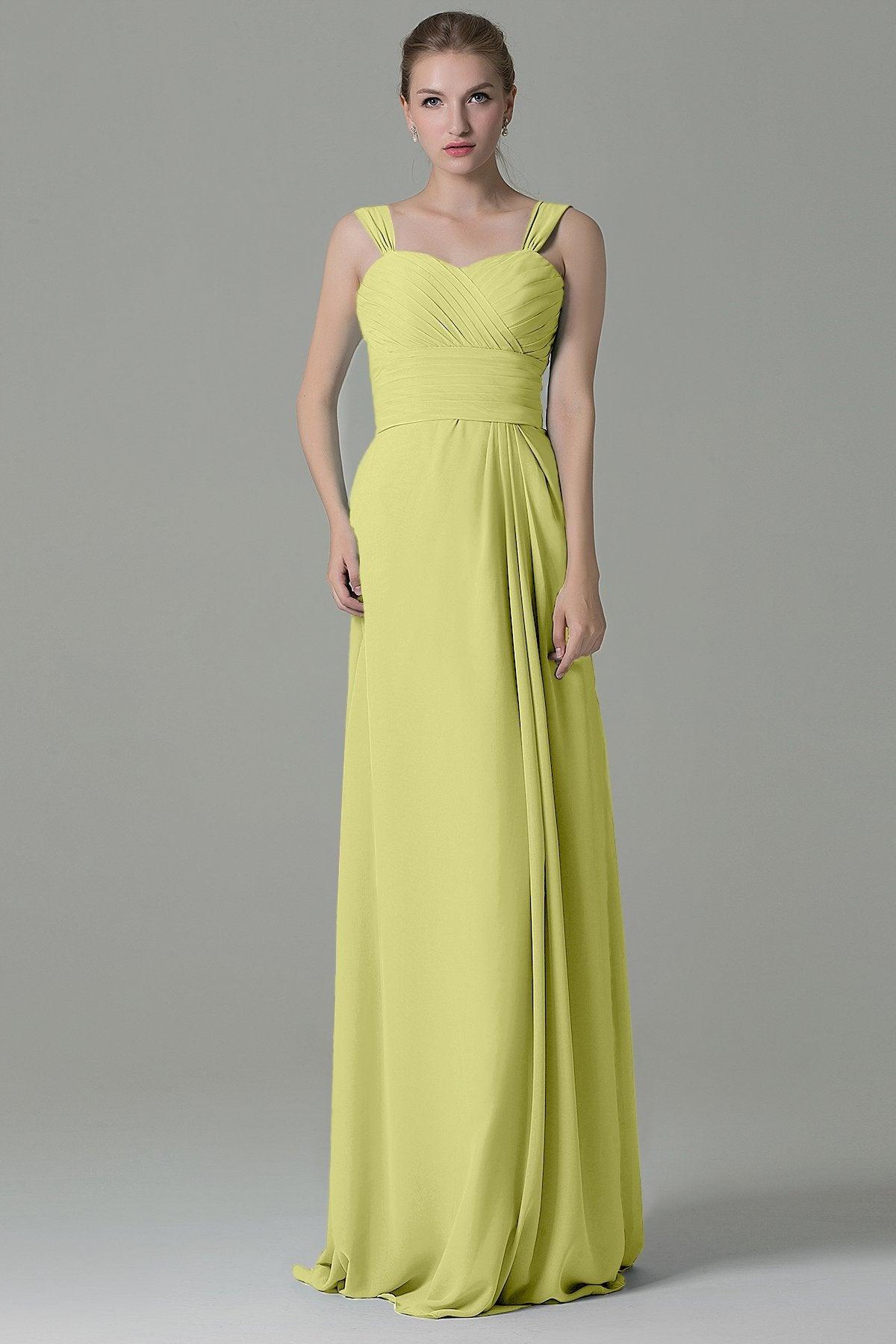 Sheath Floor Length Chiffon Bridesmaid Dress COZF1500D - COCOMELODY