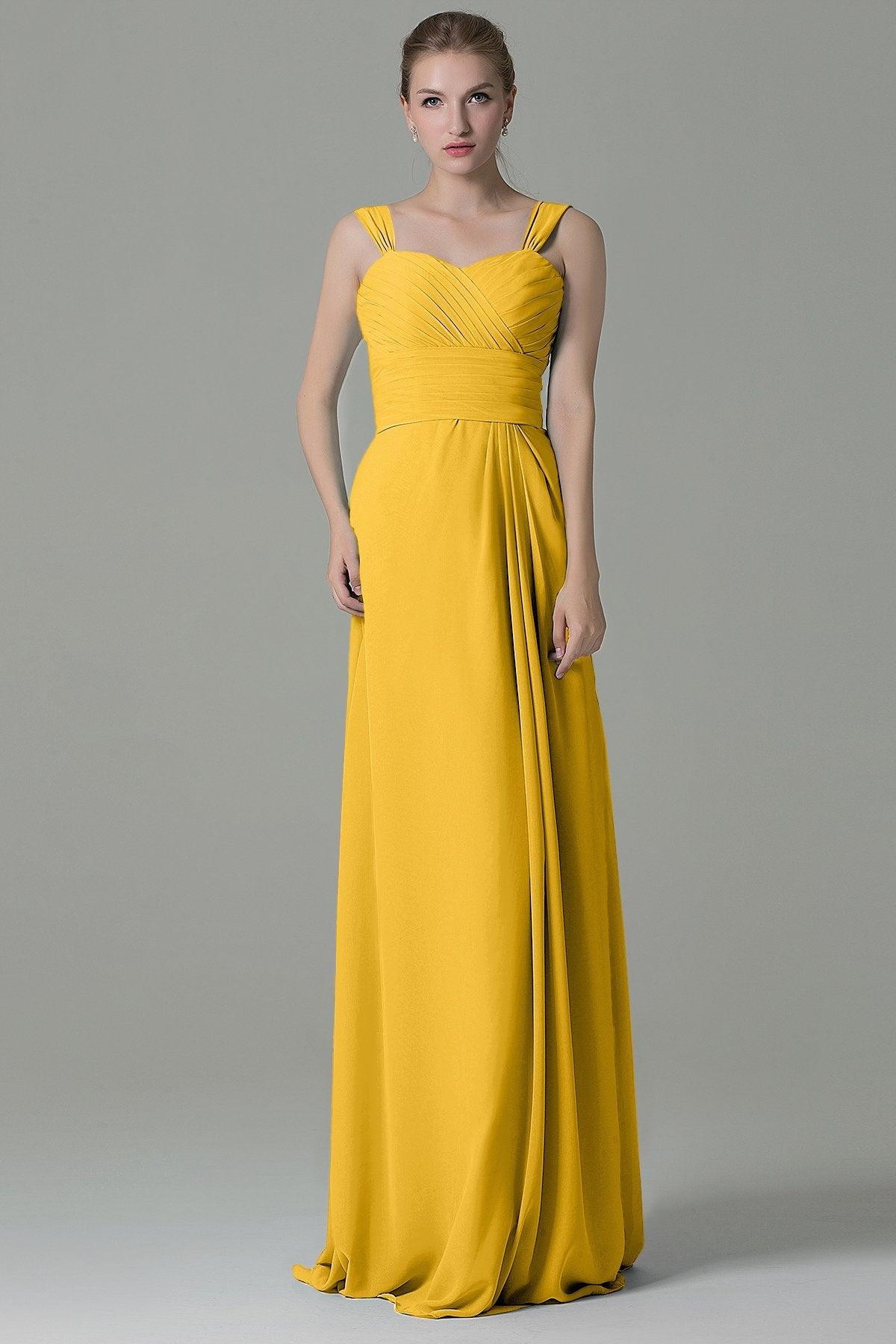 Sheath Floor Length Chiffon Bridesmaid Dress COZF1500D - COCOMELODY
