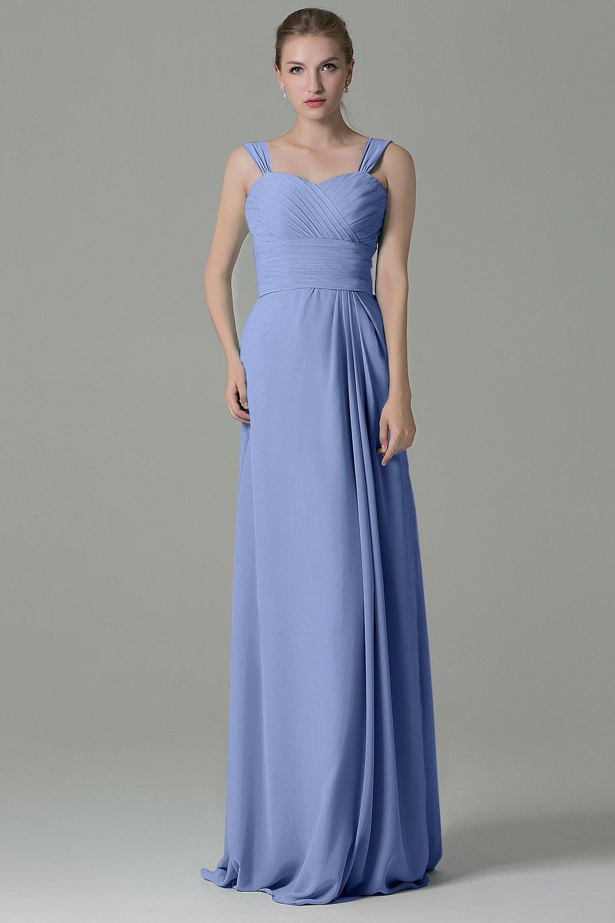 Sheath Floor Length Chiffon Bridesmaid Dress COZF1500D - COCOMELODY