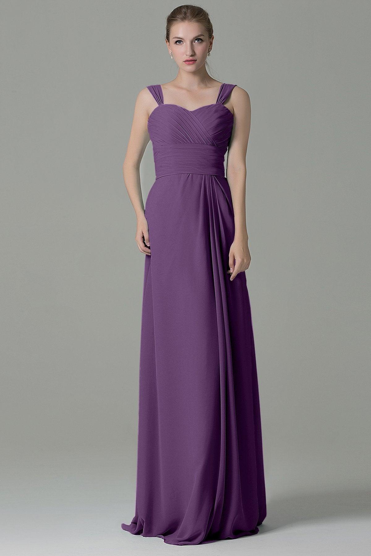 Sheath Floor Length Chiffon Bridesmaid Dress COZF1500D - COCOMELODY