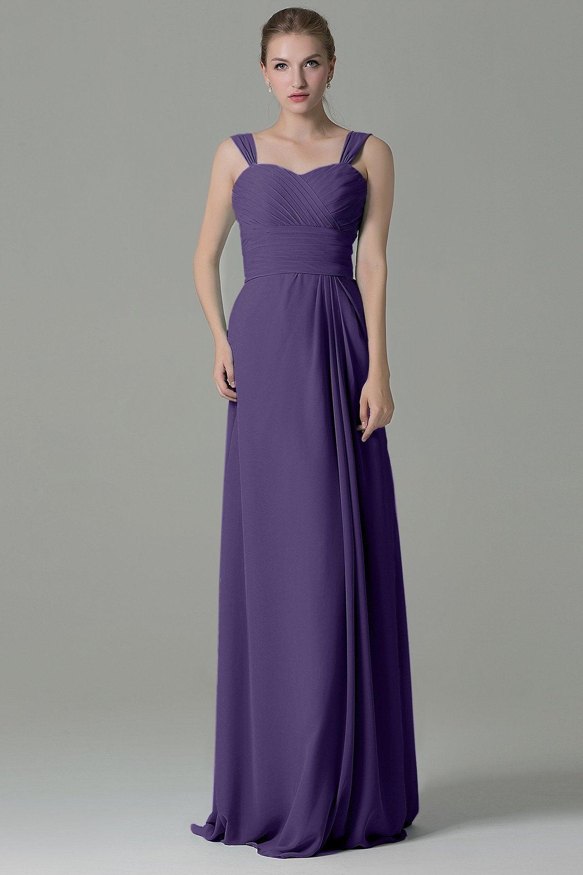 Sheath Floor Length Chiffon Bridesmaid Dress COZF1500D - COCOMELODY