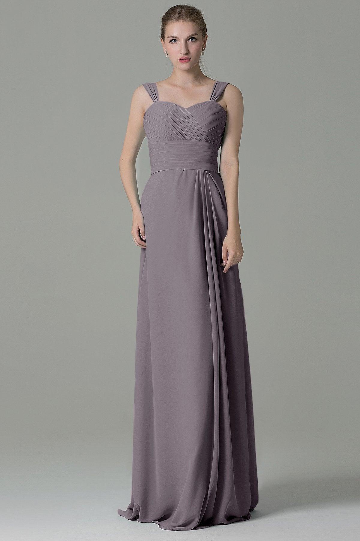 Sheath Floor Length Chiffon Bridesmaid Dress COZF1500D - COCOMELODY