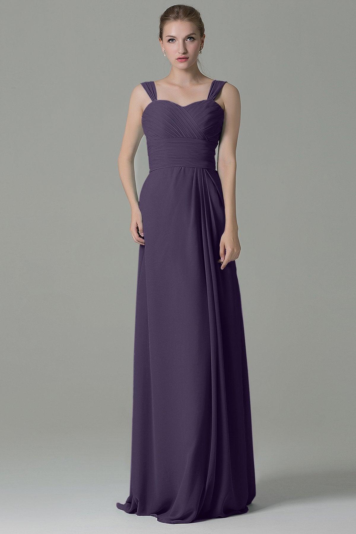 Sheath Floor Length Chiffon Bridesmaid Dress COZF1500D - COCOMELODY