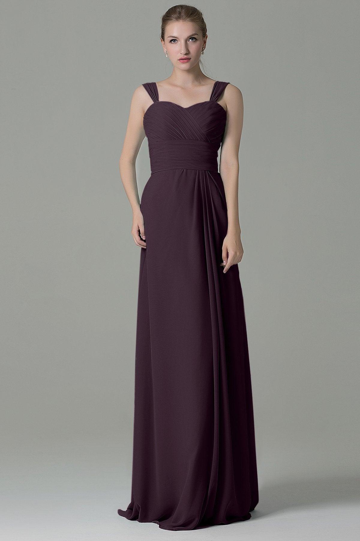 Sheath Floor Length Chiffon Bridesmaid Dress COZF1500D - COCOMELODY