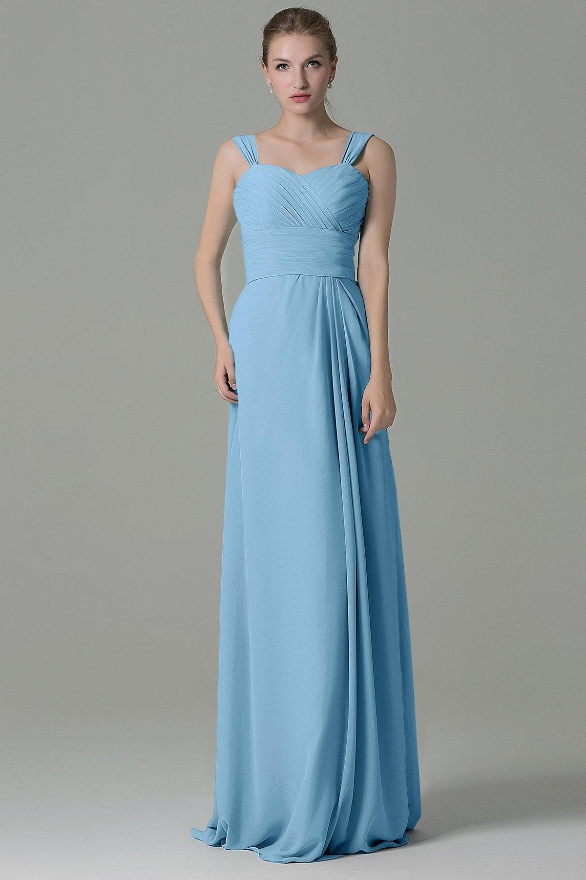 Sheath Floor Length Chiffon Bridesmaid Dress COZF1500D - COCOMELODY