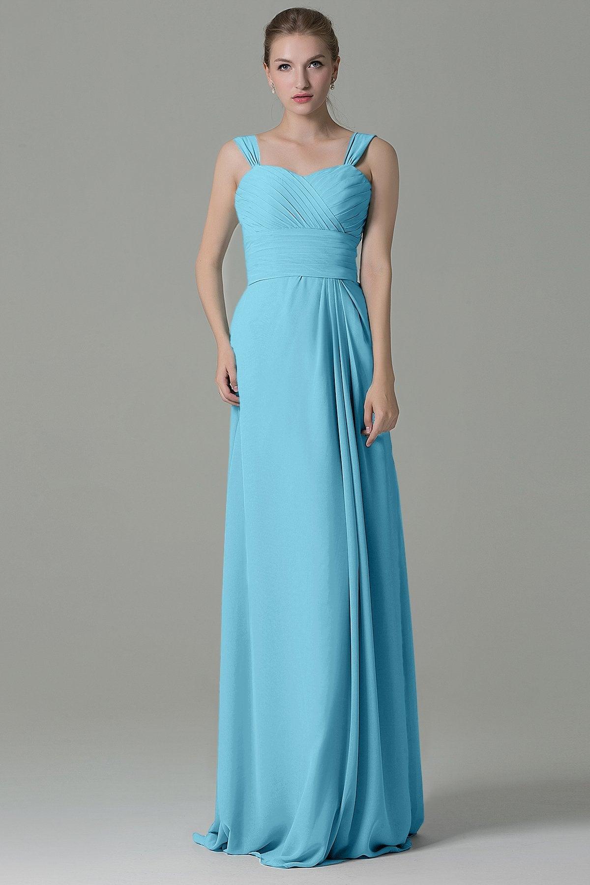 Sheath Floor Length Chiffon Bridesmaid Dress COZF1500D - COCOMELODY