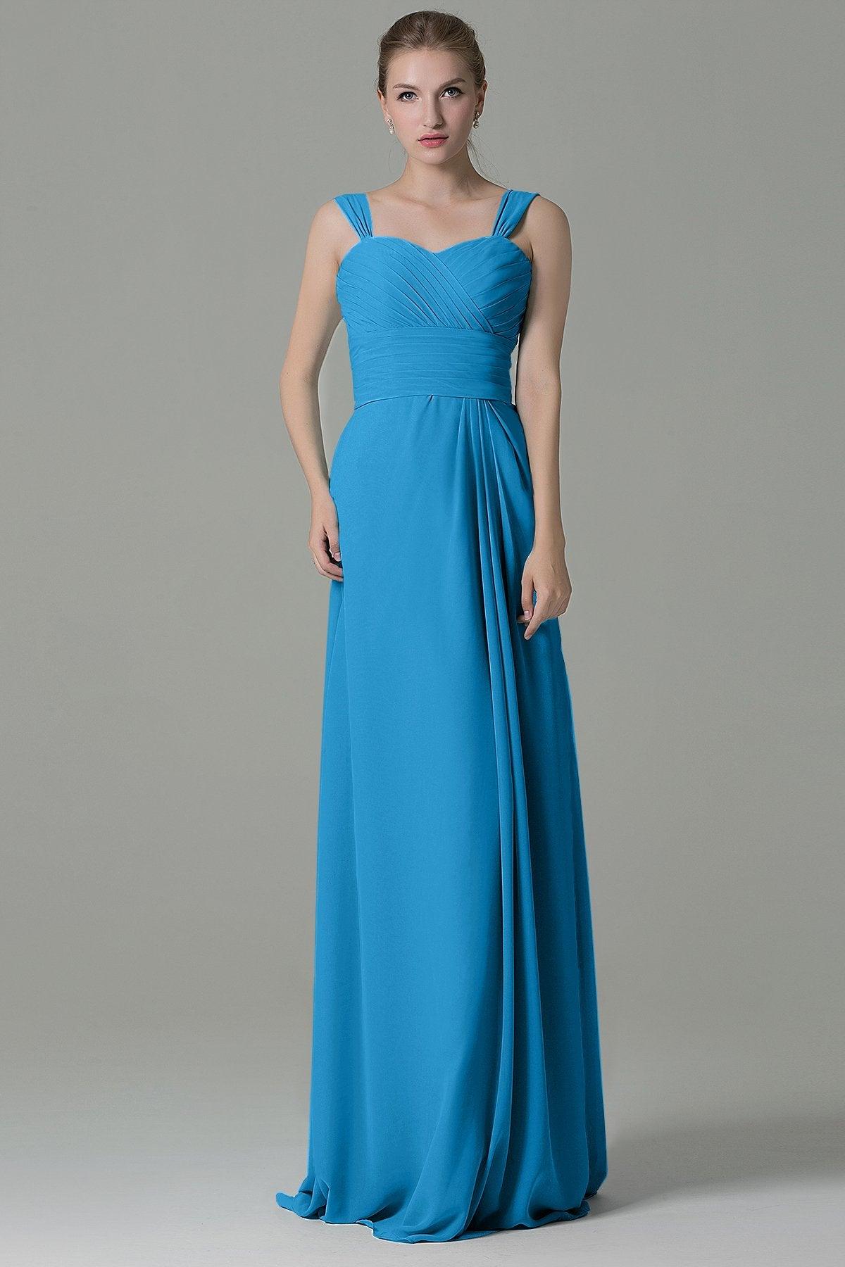 Sheath Floor Length Chiffon Bridesmaid Dress COZF1500D - COCOMELODY
